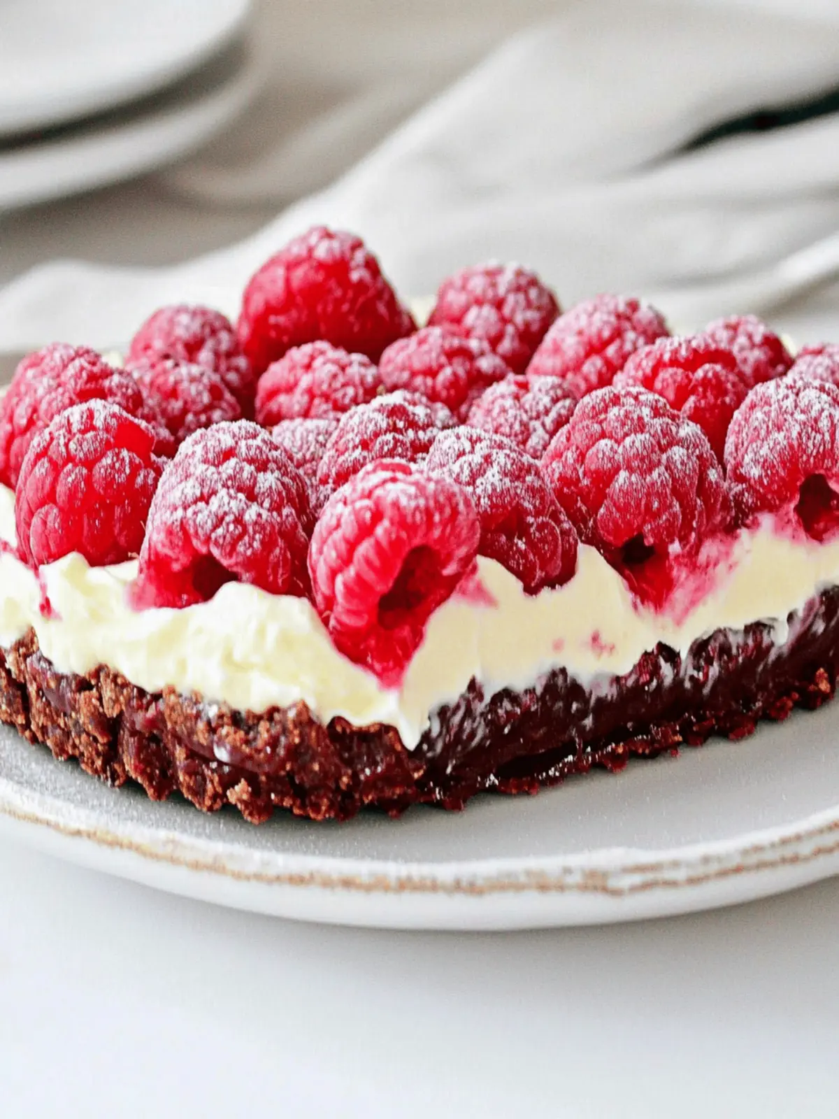 No Bake Chocolate Raspberry Cream Tart