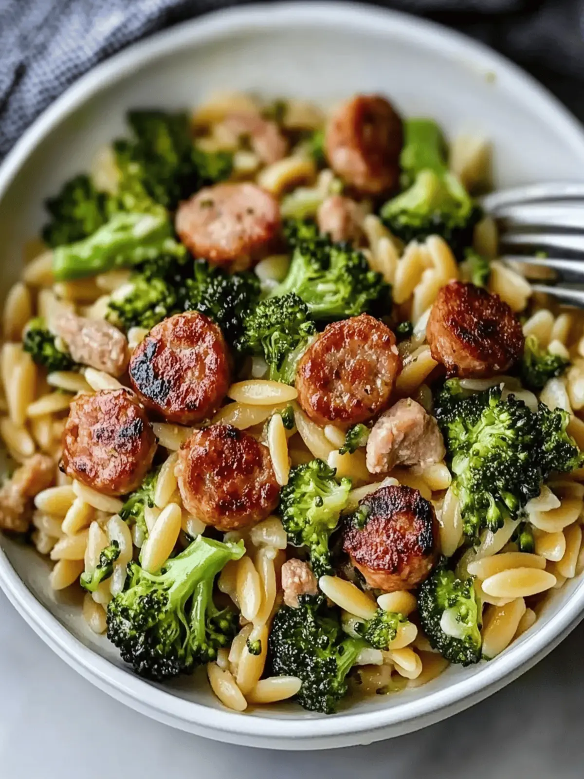 Chicken Sausage and Broccoli Orzo