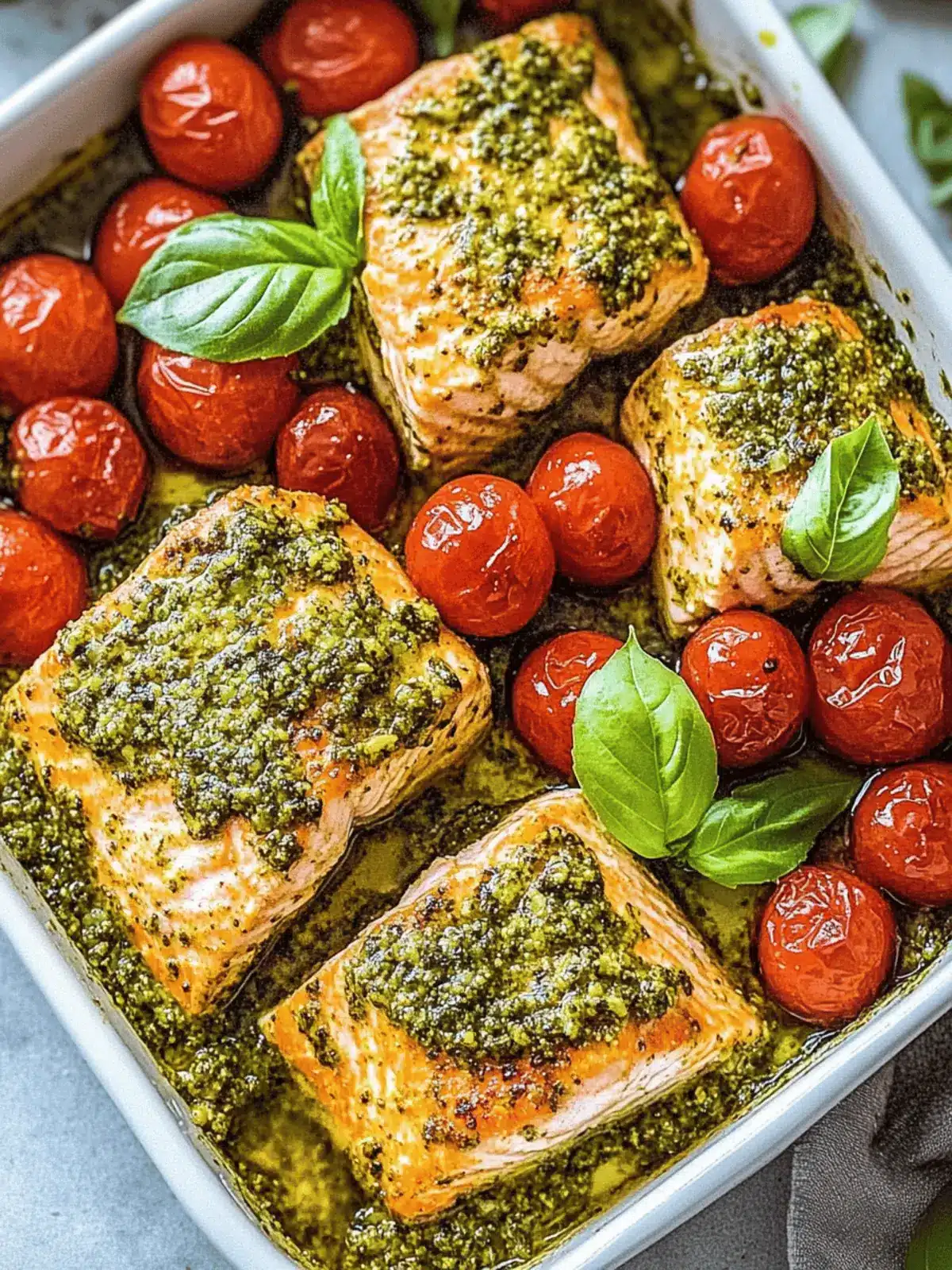 Baked Pesto Salmon