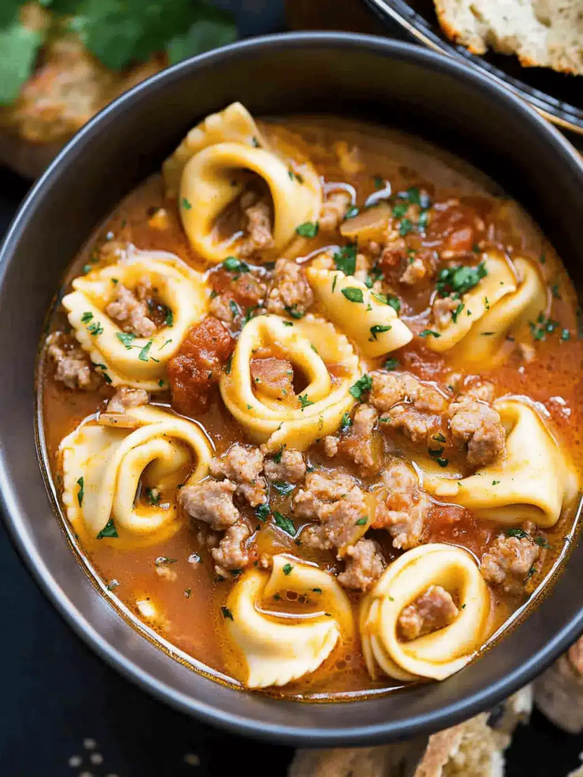 Hearty Tortellini Soup With Sausage