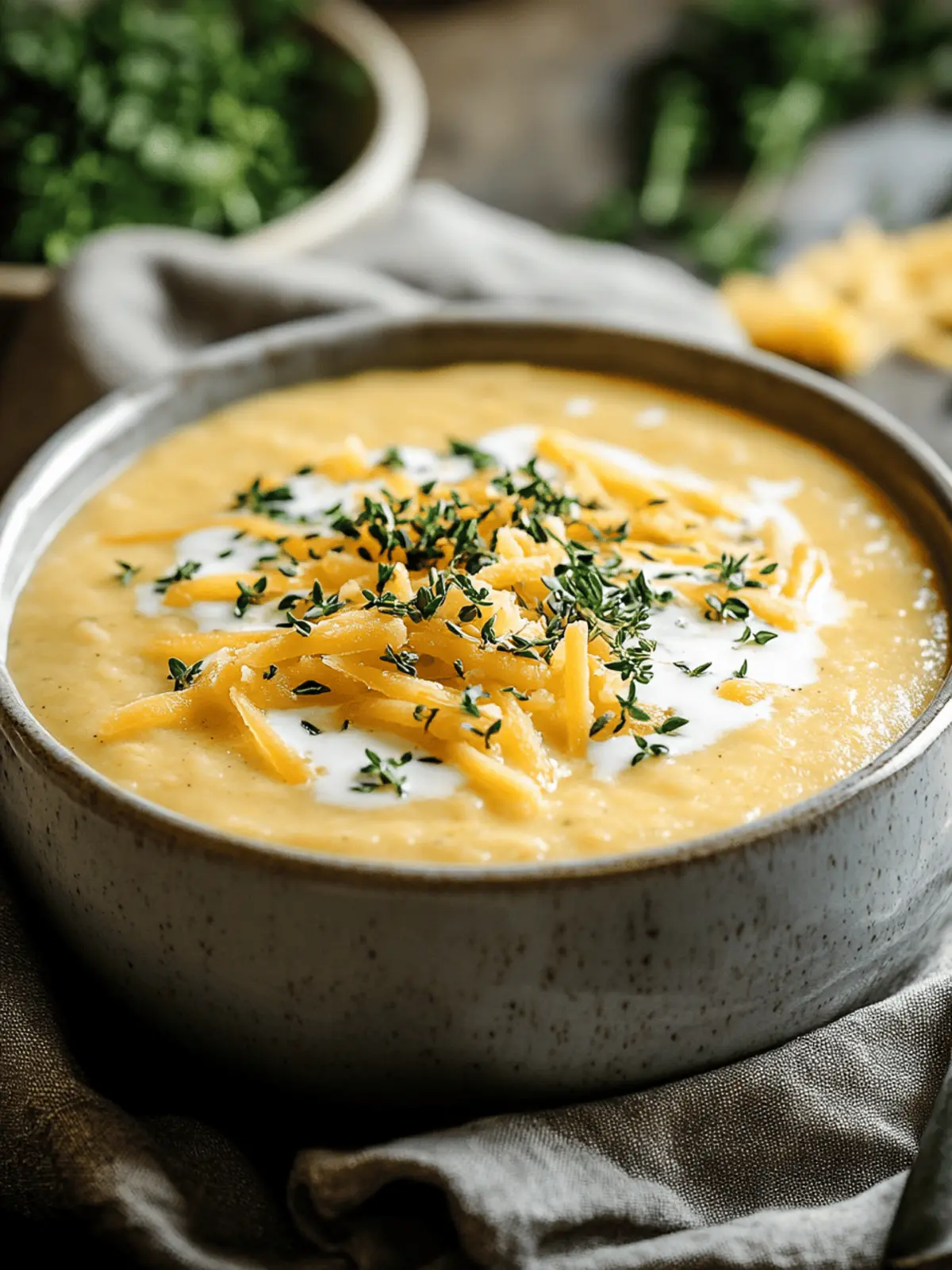 Cheddar Garlic Herb Potato Soup