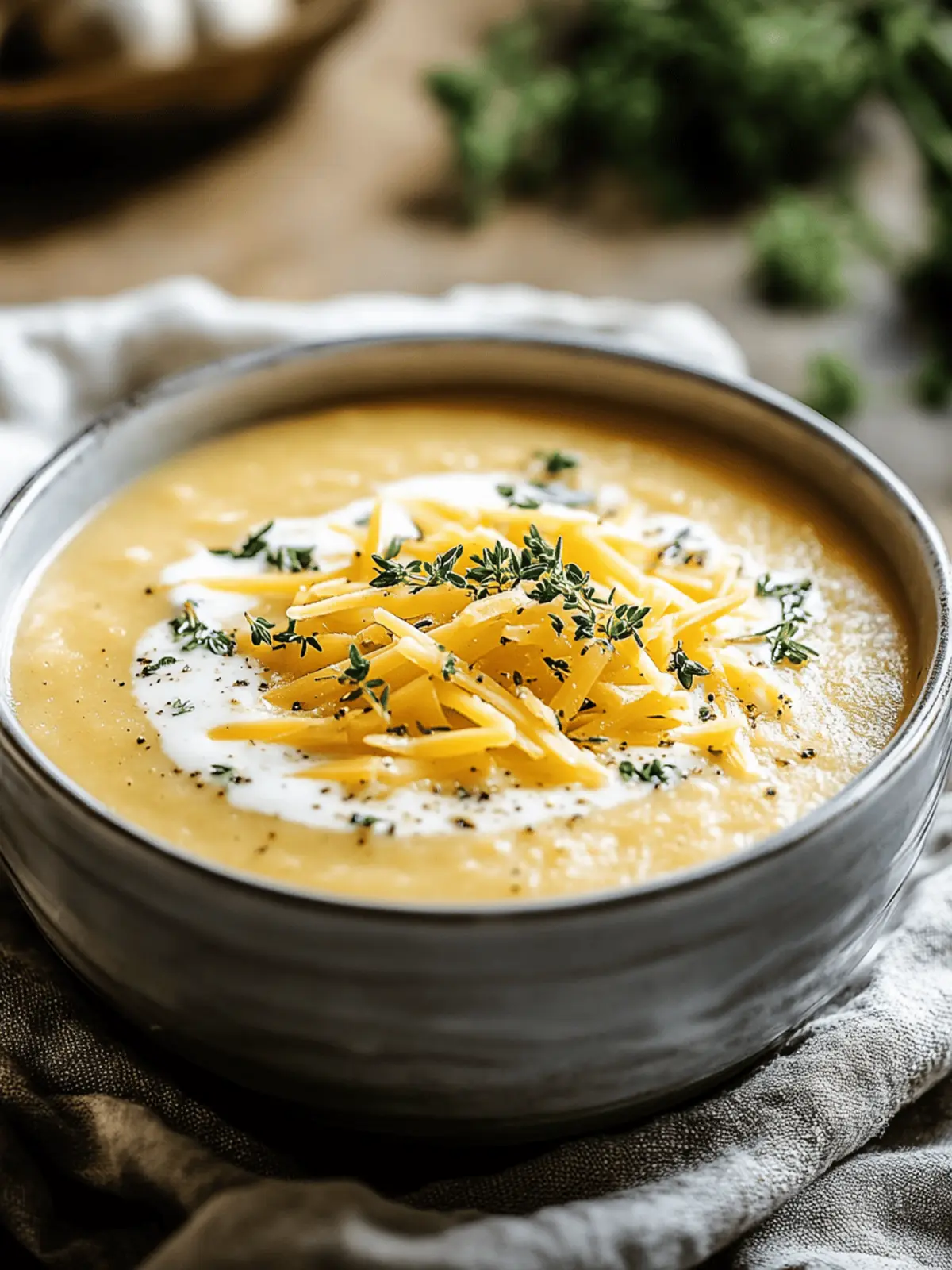 Cheddar Garlic Herb Potato Soup