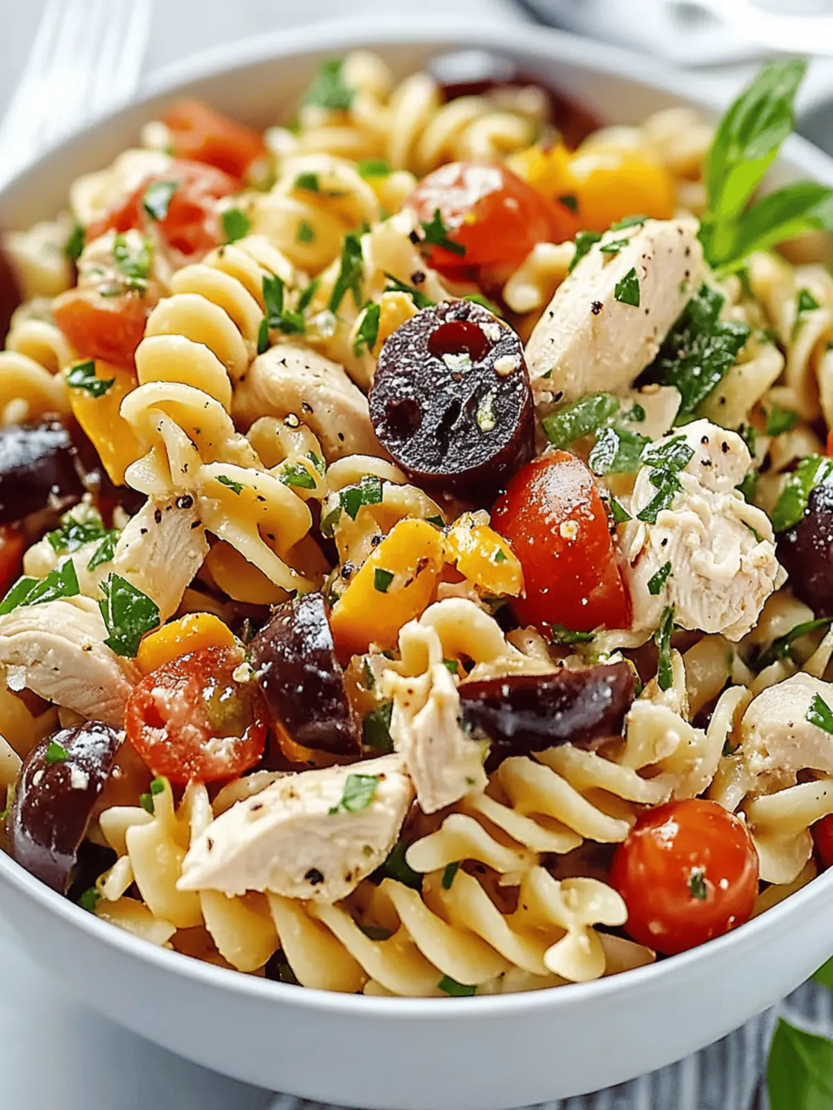 Mediterranean Chicken Pasta Salad
