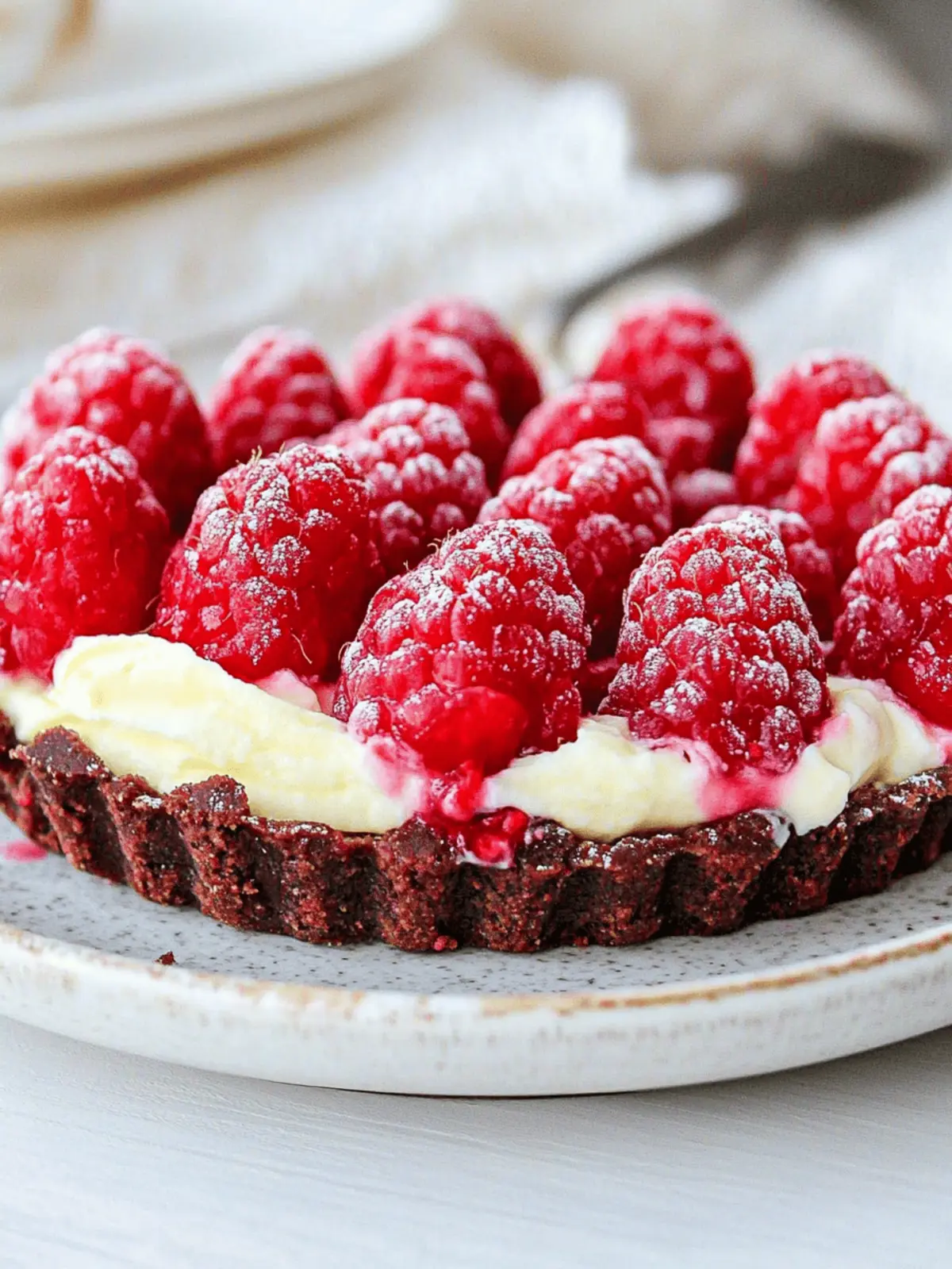 No Bake Chocolate Raspberry Cream Tart