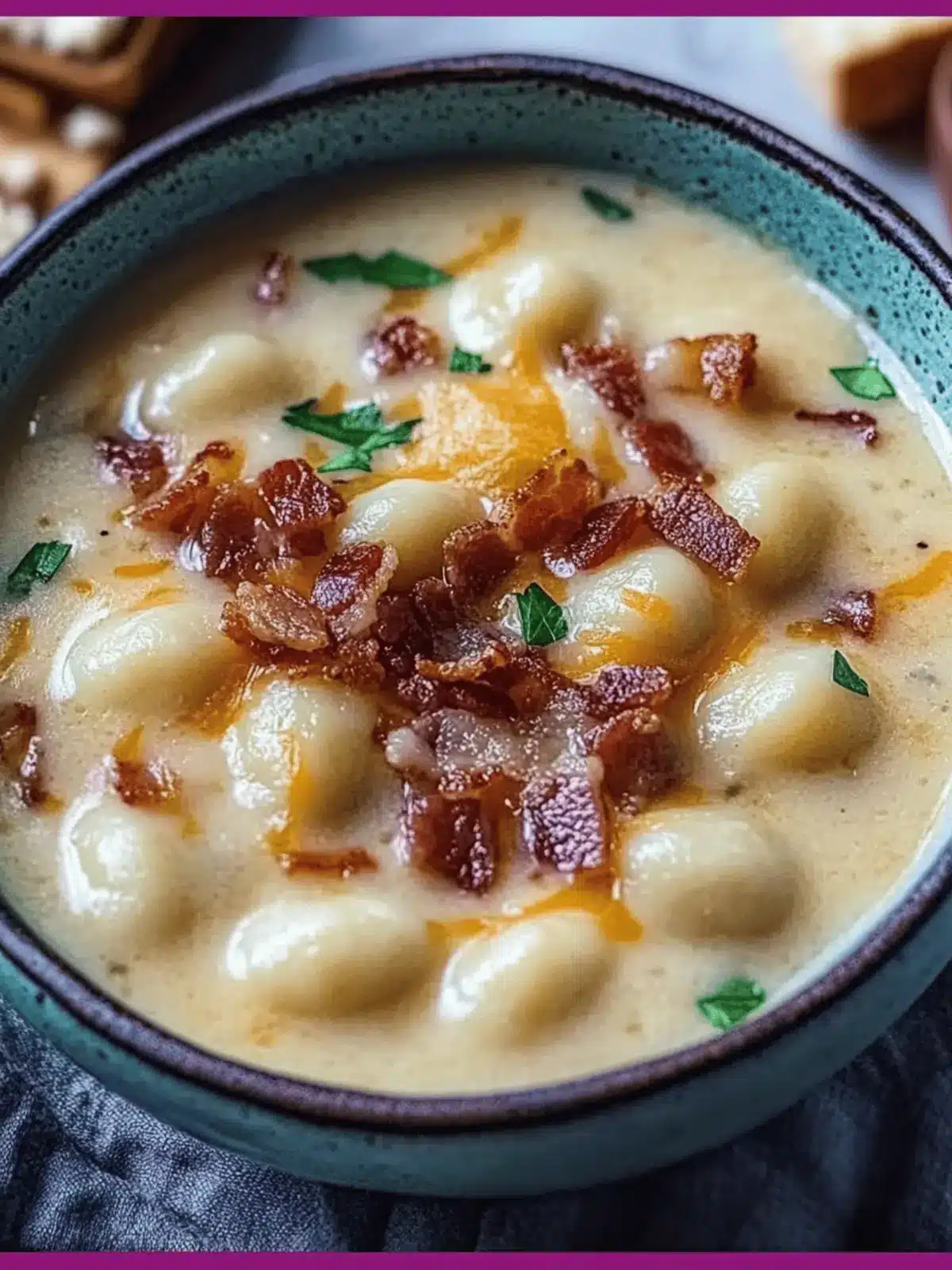 Bacon Cheddar Gnocchi Soup