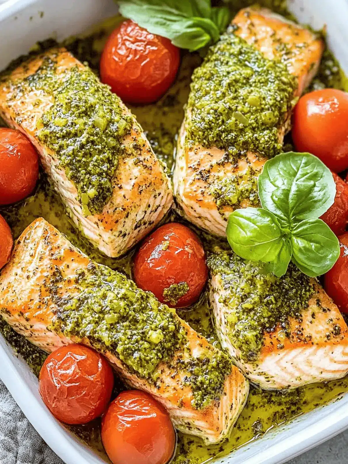 Baked Pesto Salmon