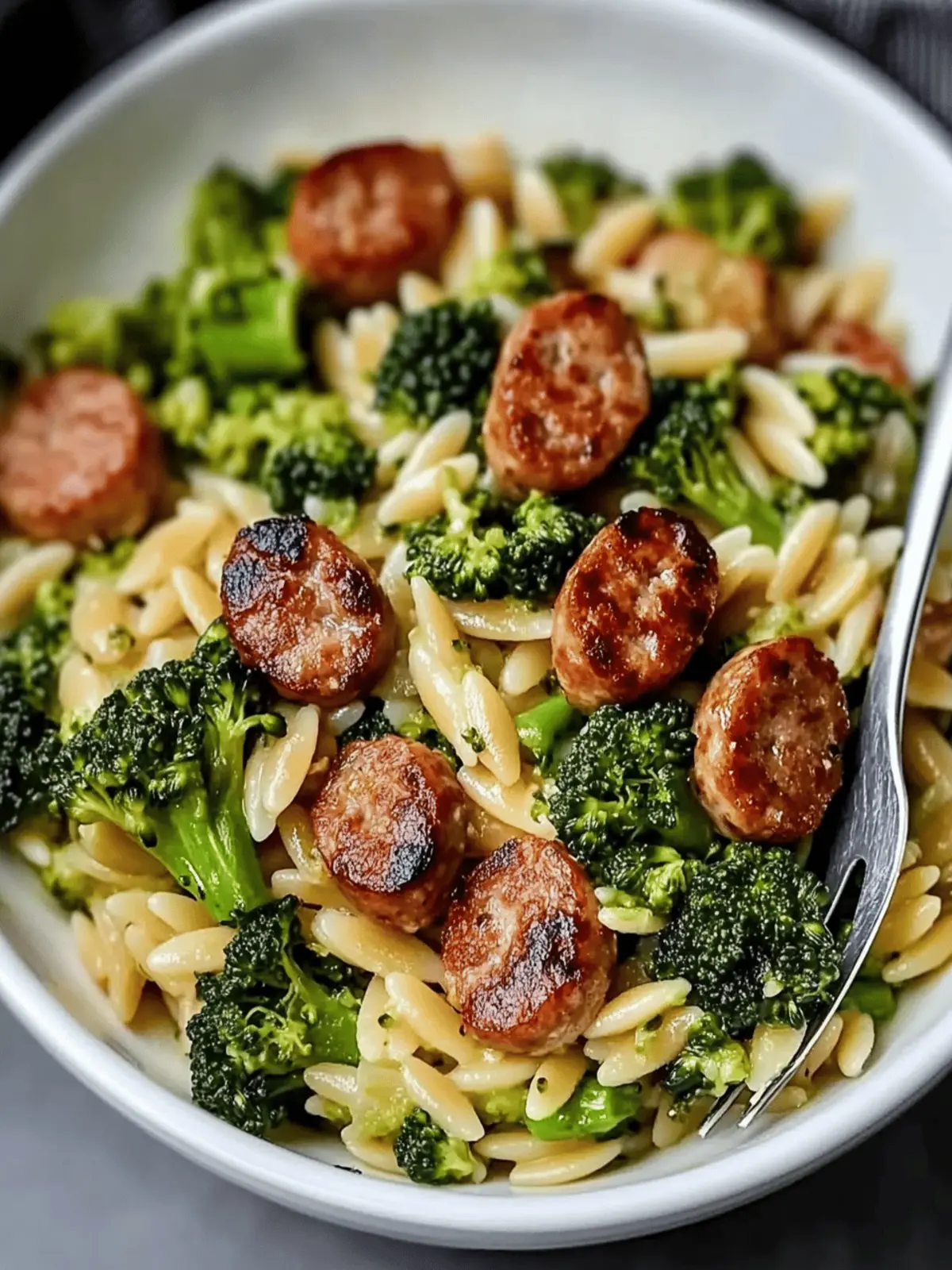 Chicken Sausage and Broccoli Orzo