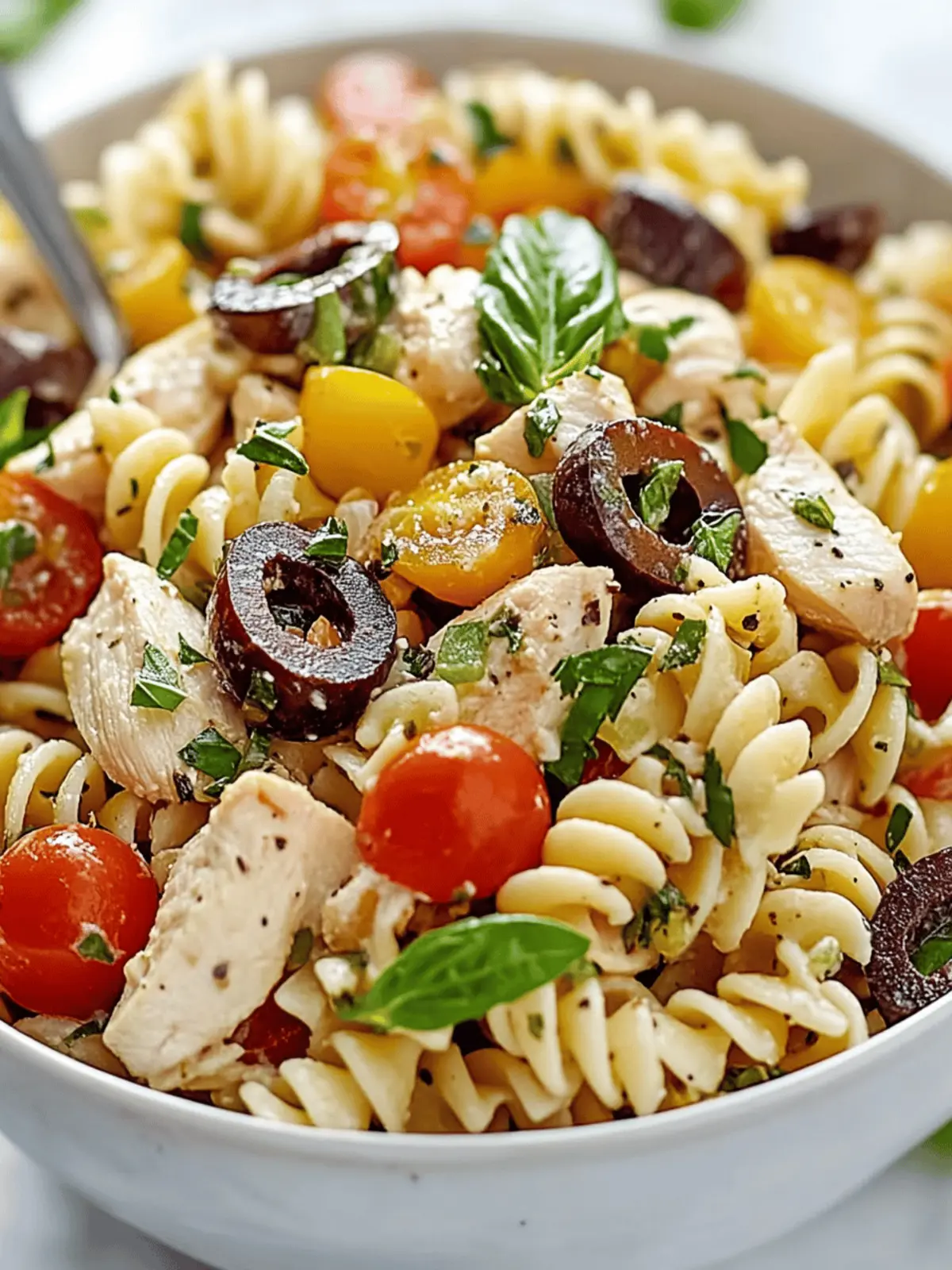 Mediterranean Chicken Pasta Salad