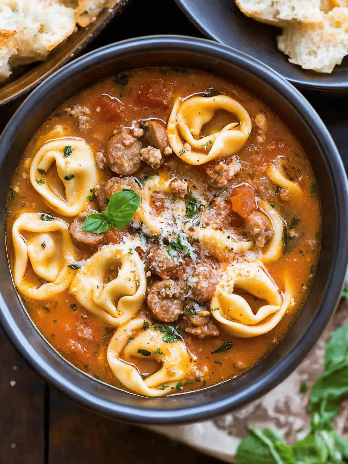 Hearty Tortellini Soup With Sausage