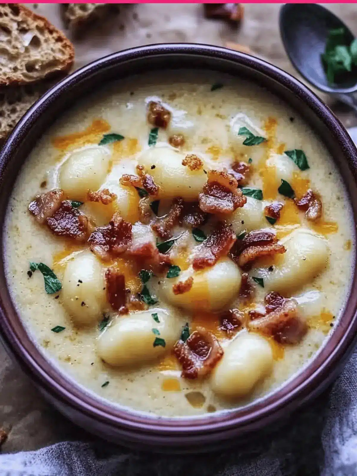 Bacon Cheddar Gnocchi Soup