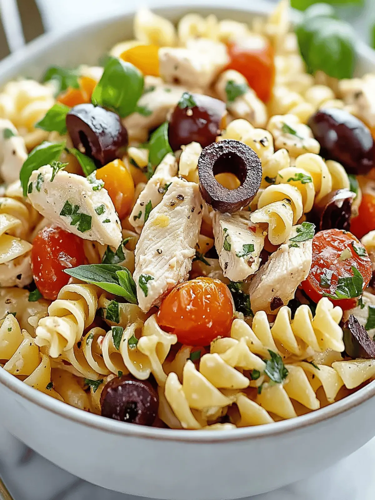 Mediterranean Chicken Pasta Salad