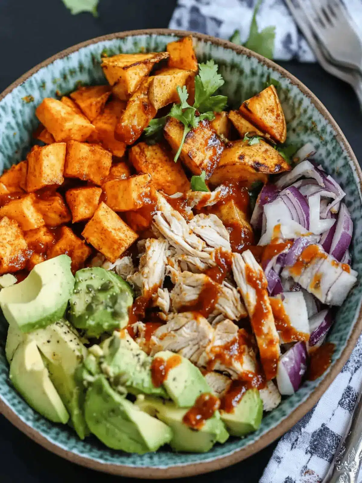 BBQ Chicken Sweet Potato Bowl