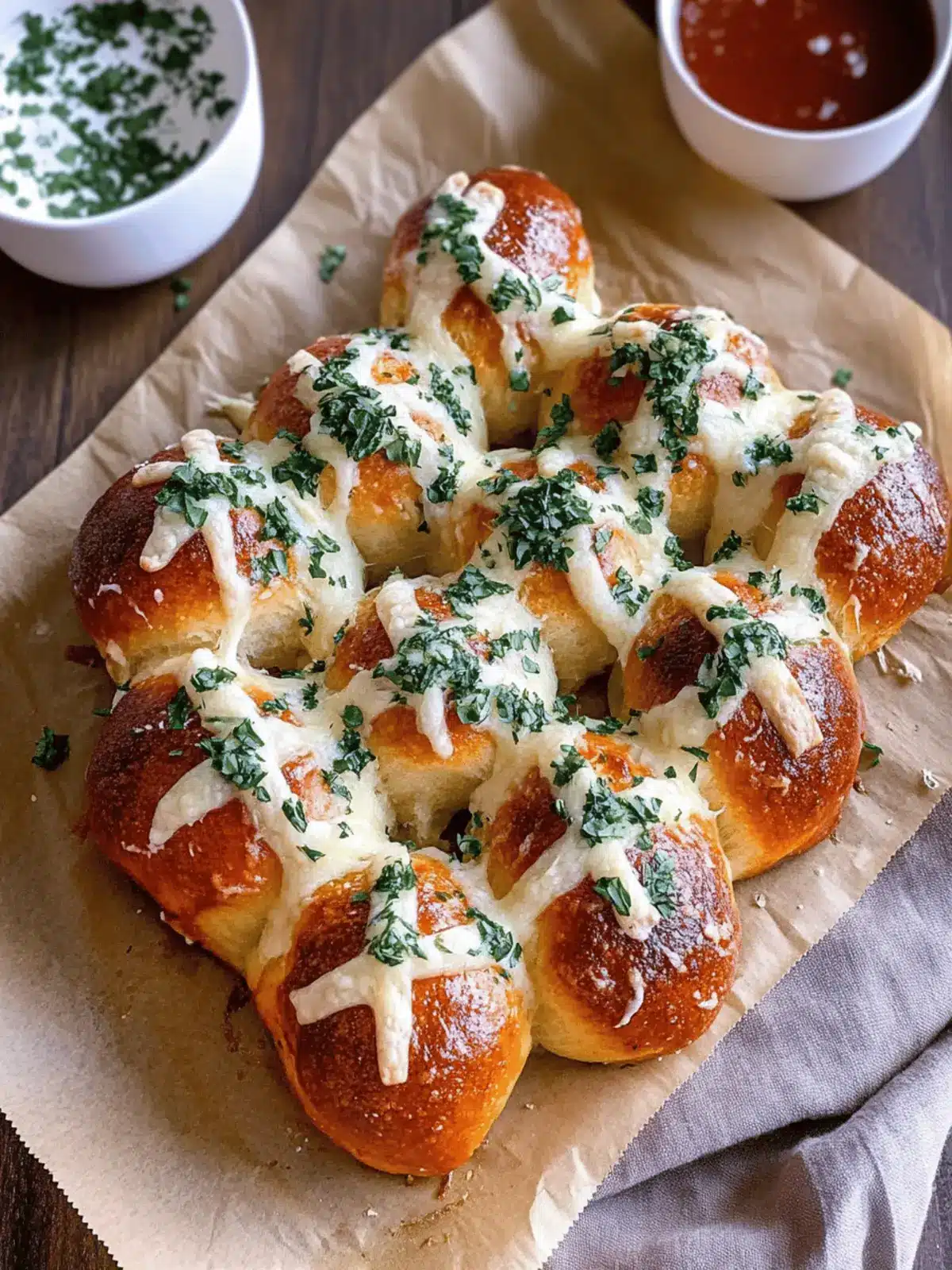Cheesy Stuffed Garlic Bread Rolls