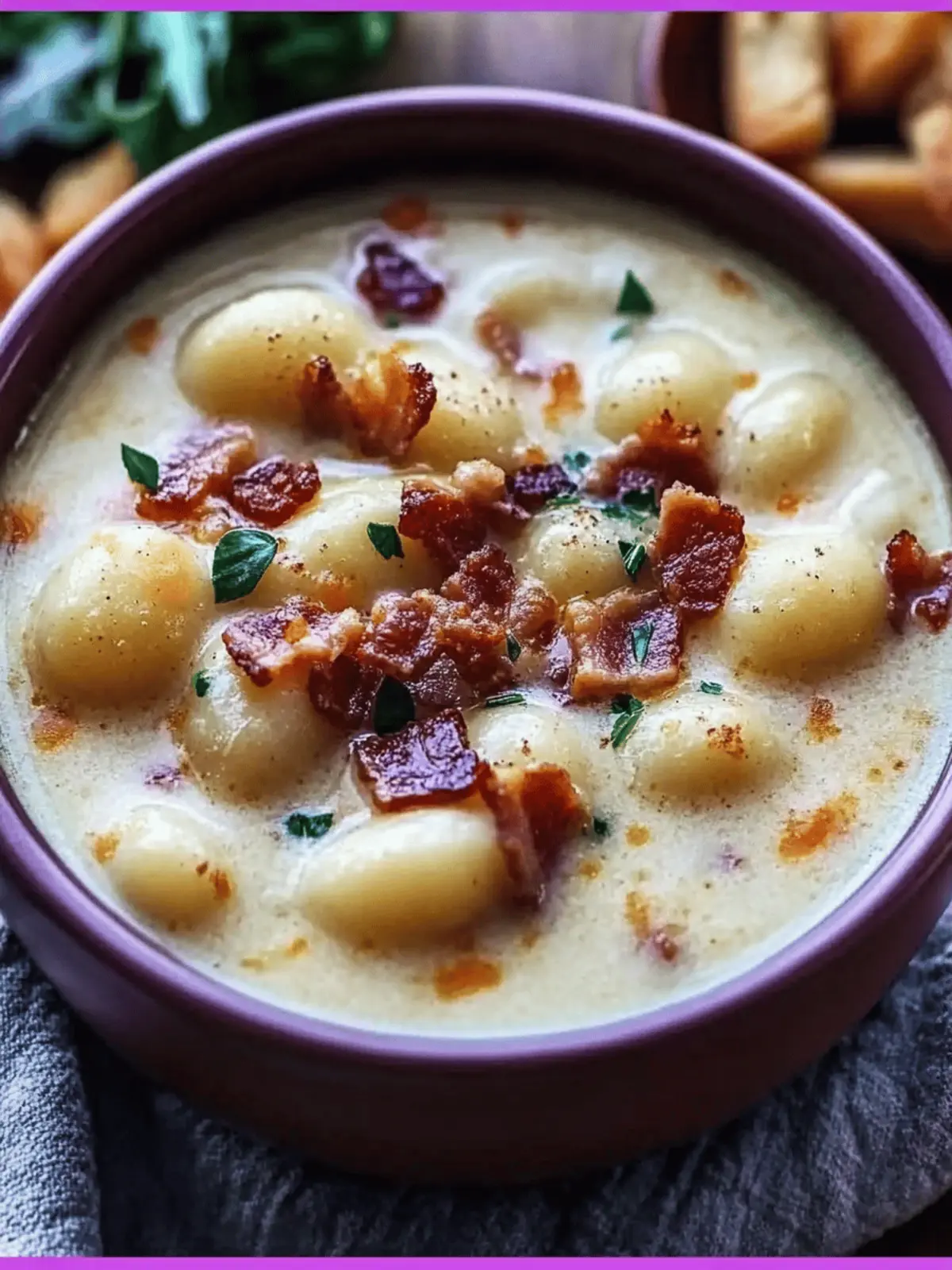 Bacon Cheddar Gnocchi Soup
