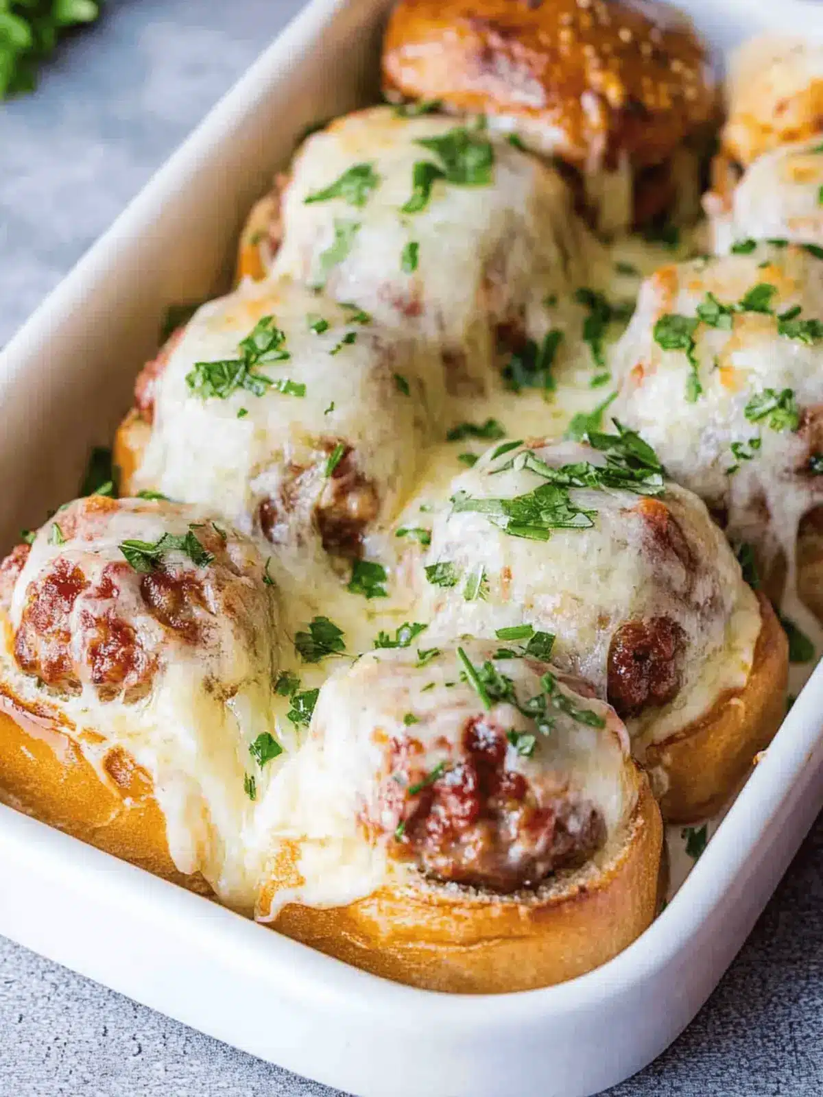 Cheesy Meatball Sliders