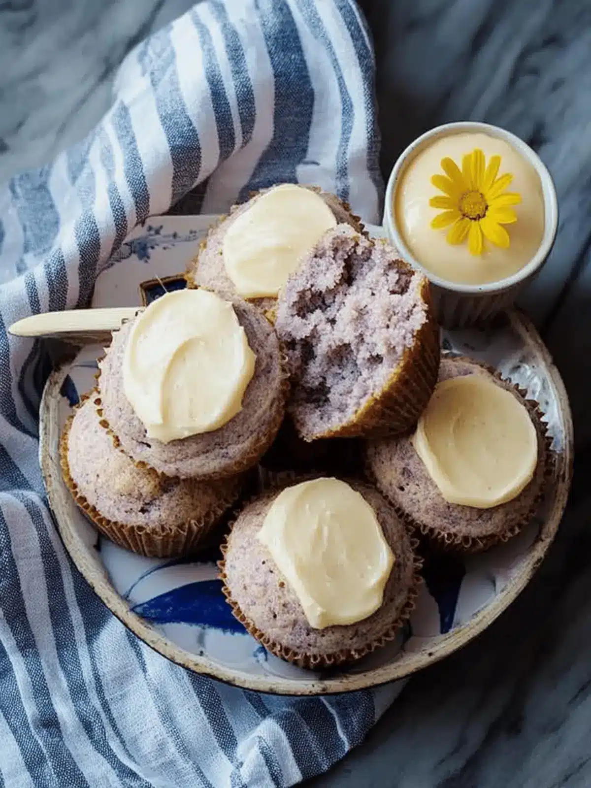Blue Cornbread Muffins with Salty Honey Butter