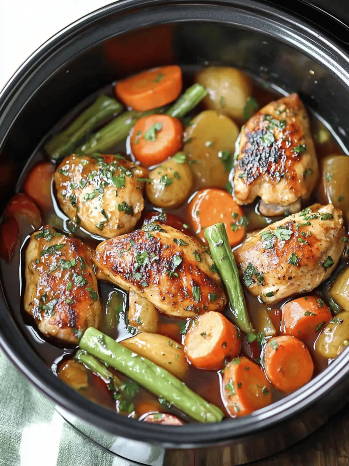 Slow Cooker Honey Garlic Chicken and Veggies