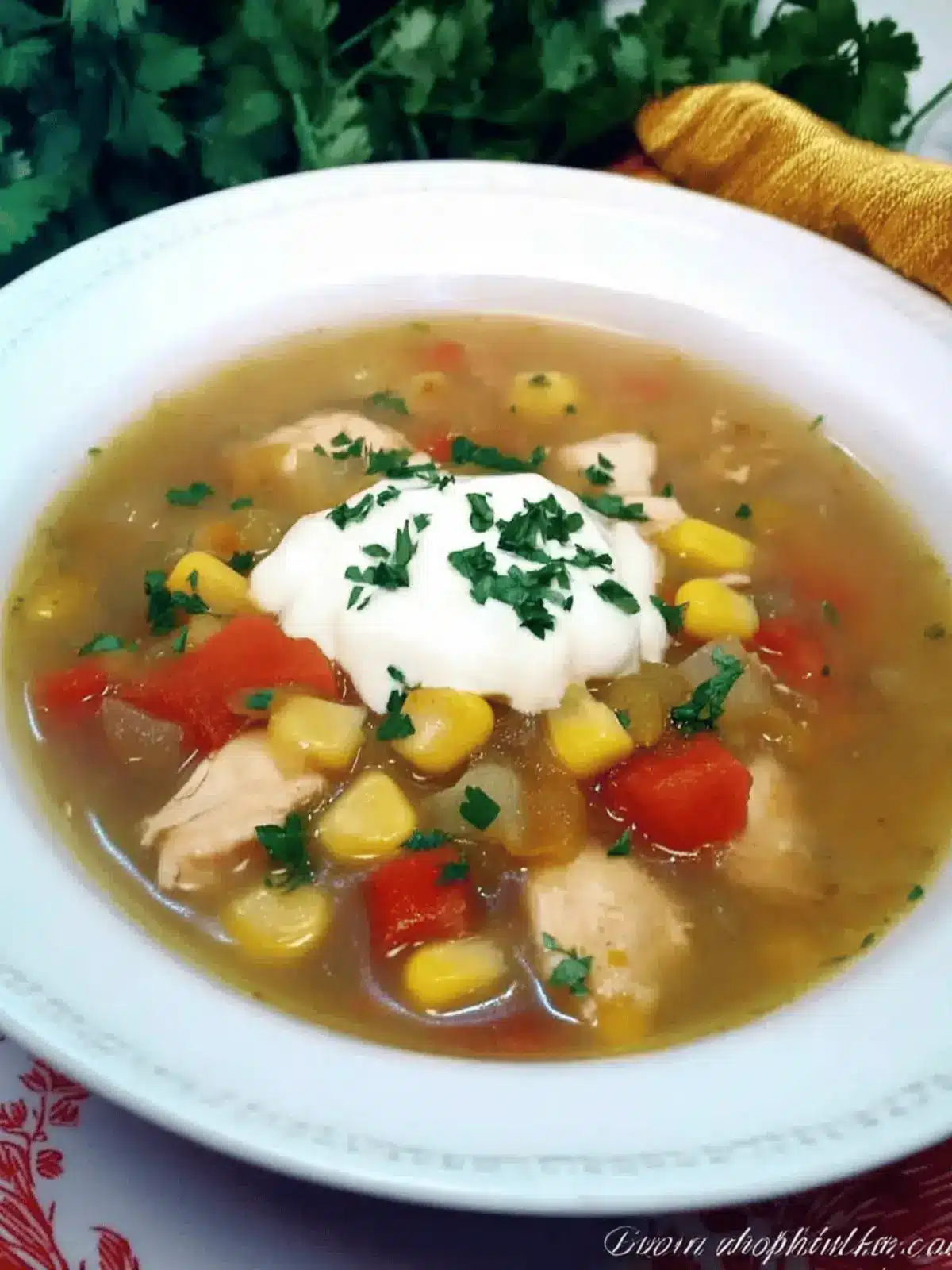 Green Chile, Chicken, and Corn Soup