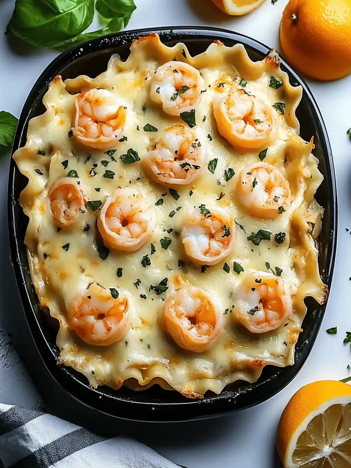 Garlic Butter Shrimp Scampi Lasagna