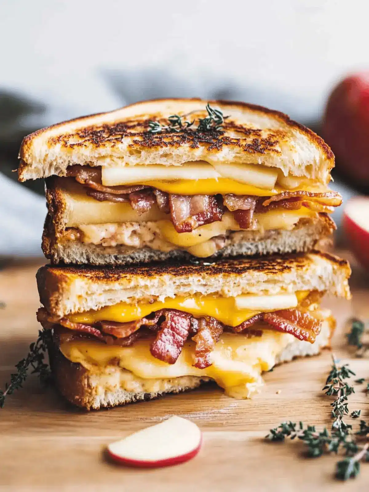 Apple Bacon and Cheddar Grilled Cheese