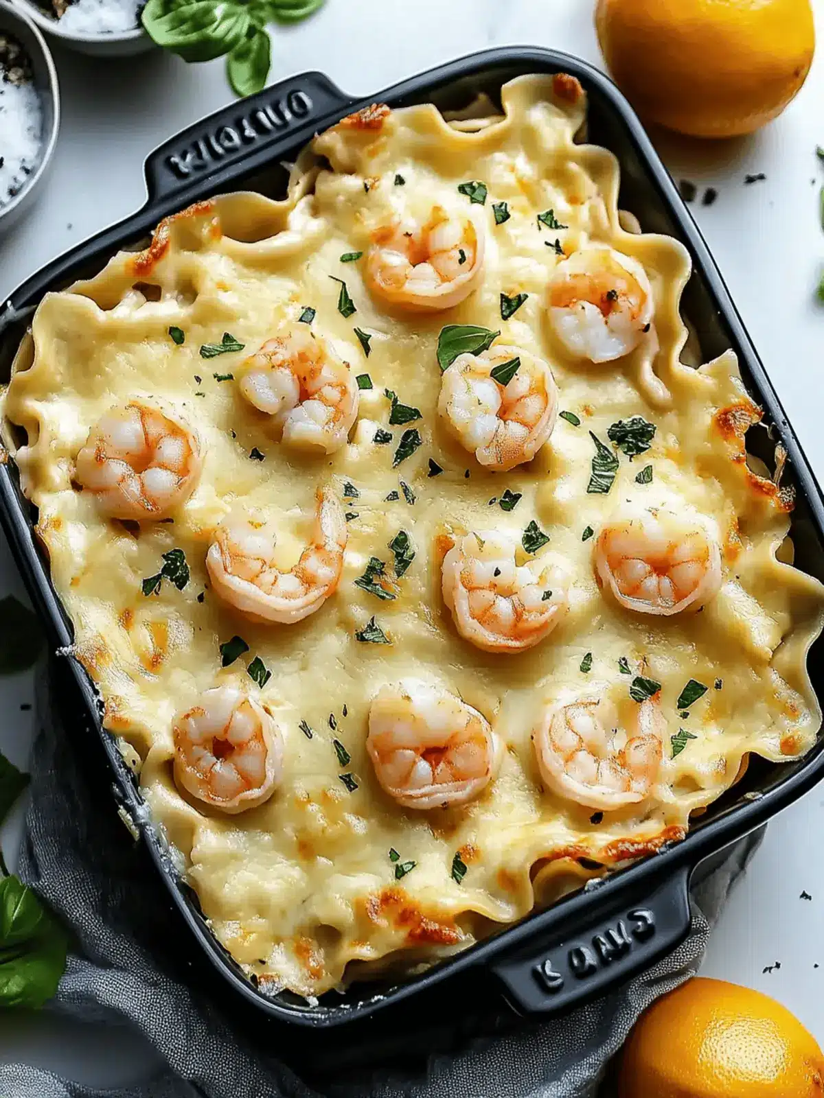 Garlic Butter Shrimp Scampi Lasagna