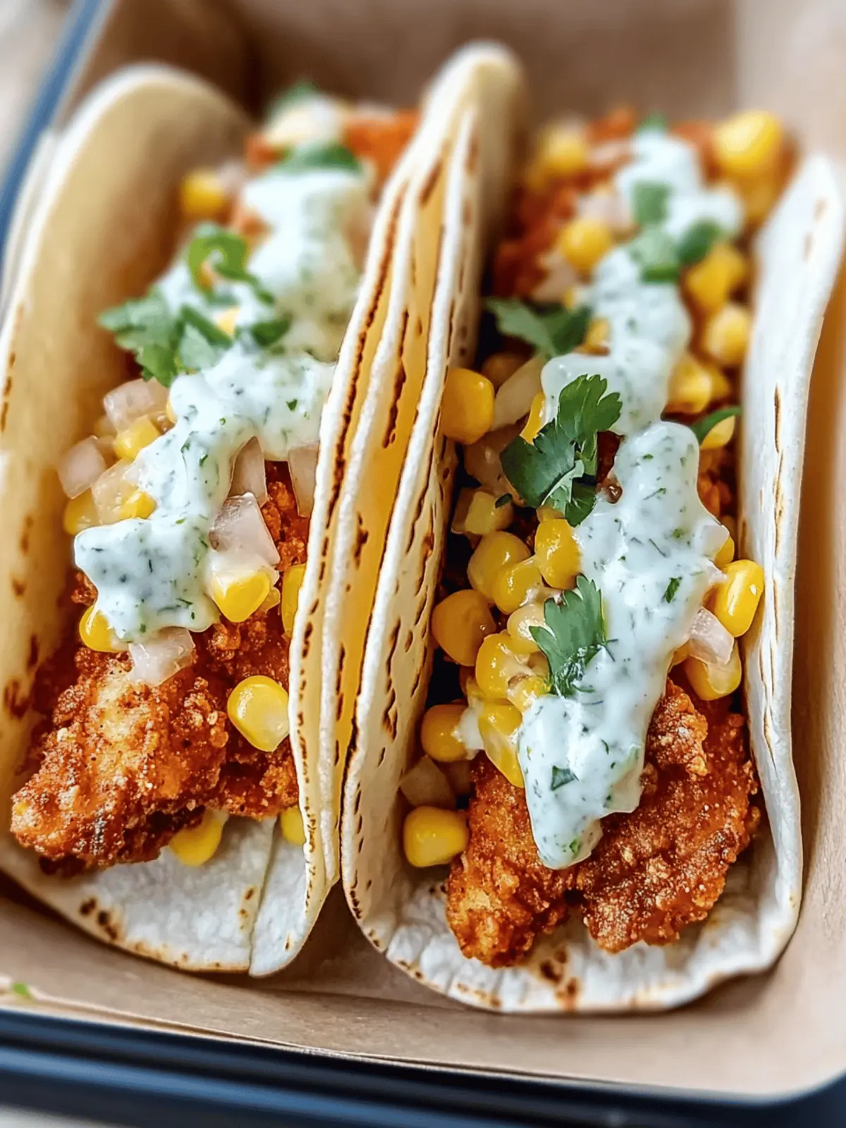 Fried Chicken Street Corn Tacos with Creamy Jalapeño Ranch 2 Fried Chicken Street Corn Tacos with Jalapeño Lime Ranch