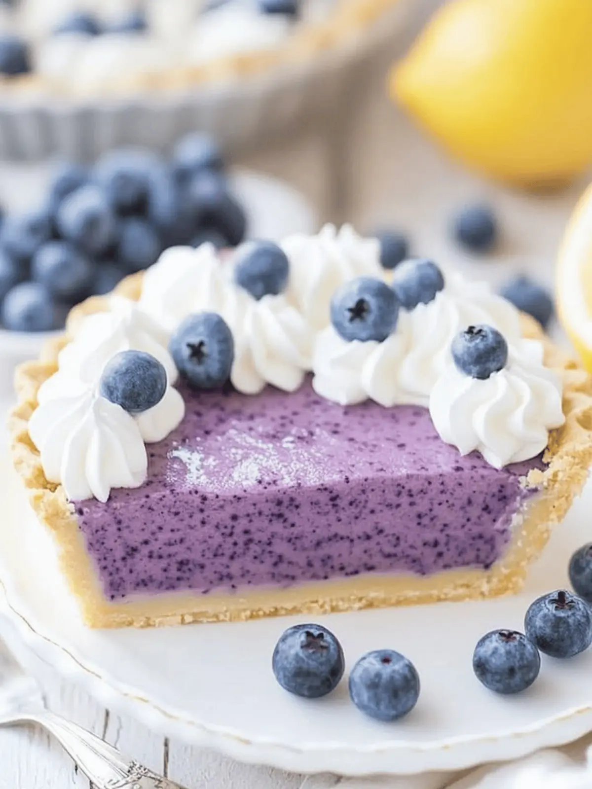 4 Ingredient No Bake Lemon Blueberry Pie