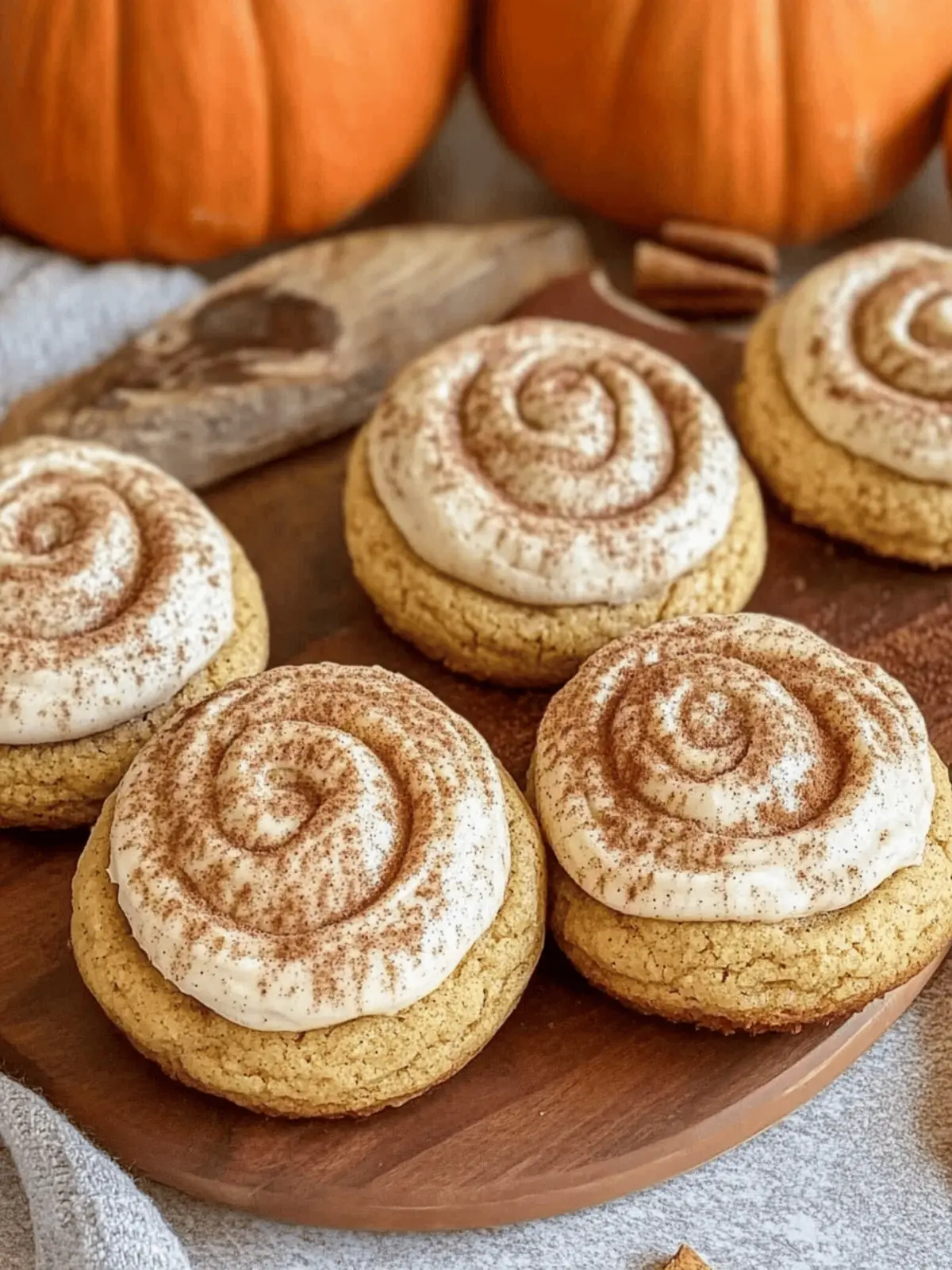 Soft Pumpkin Cookies with Cinnamon Frosting