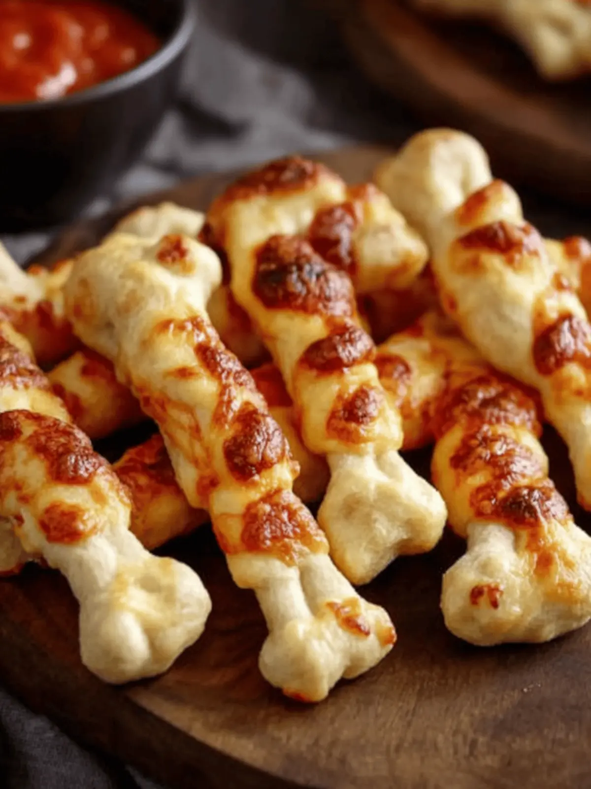 Cheesy Halloween Breadstick Bones