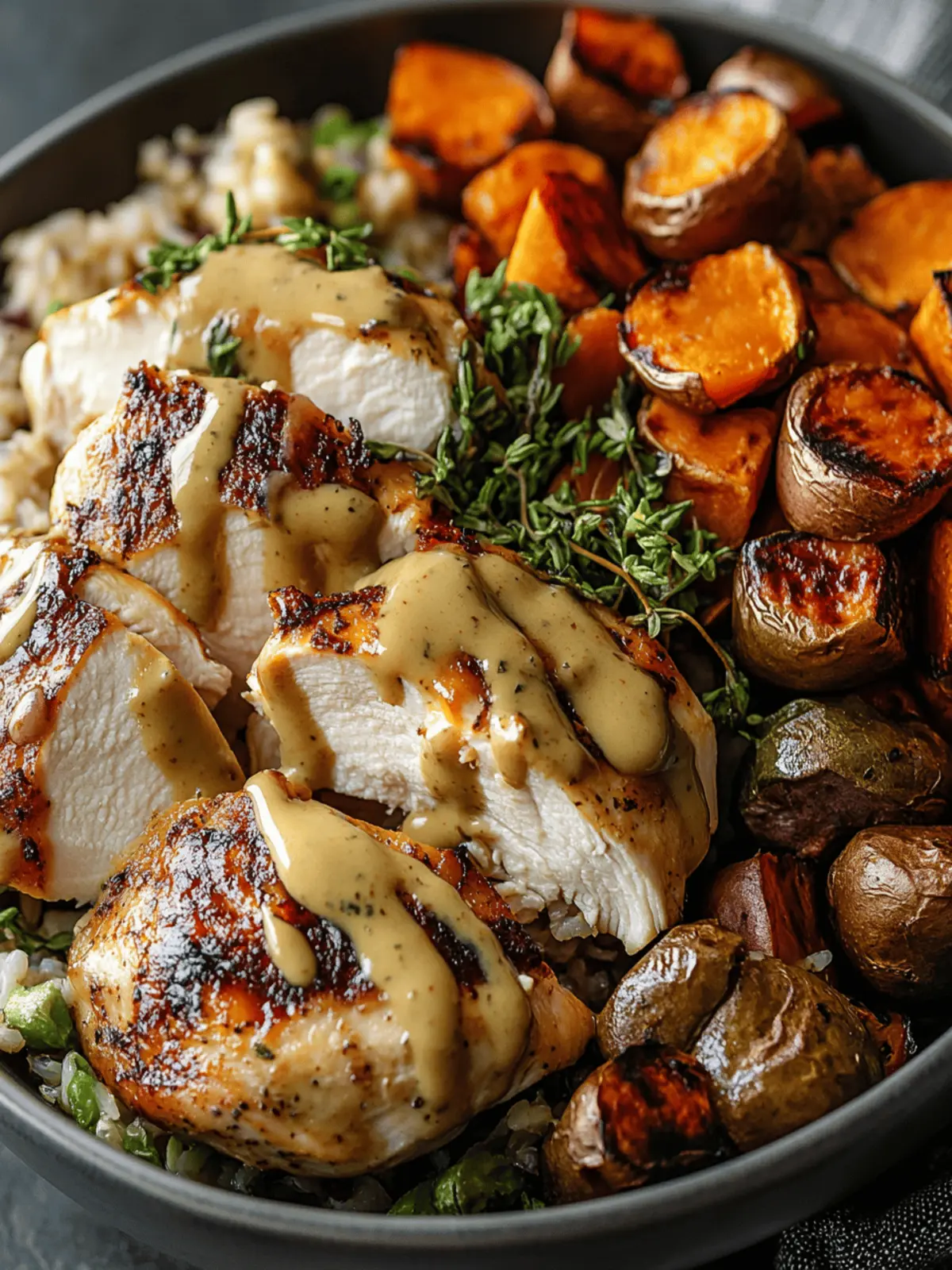 Maple Dijon Chicken & Roasted Sweet Potato