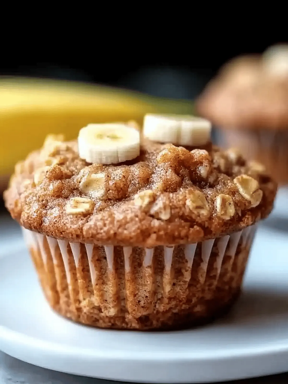 Healthy Banana Oatmeal Muffins