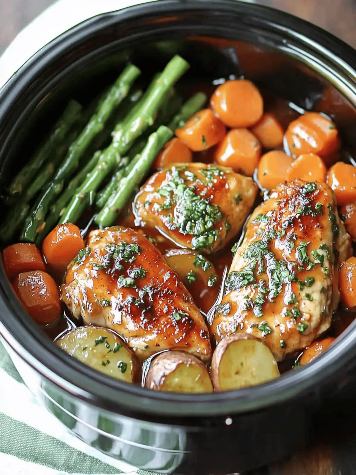 Slow Cooker Honey Garlic Chicken and Veggies