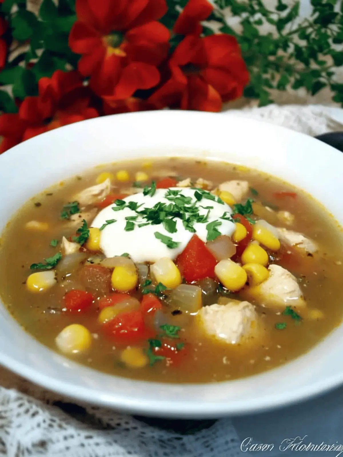 Green Chile, Chicken, and Corn Soup