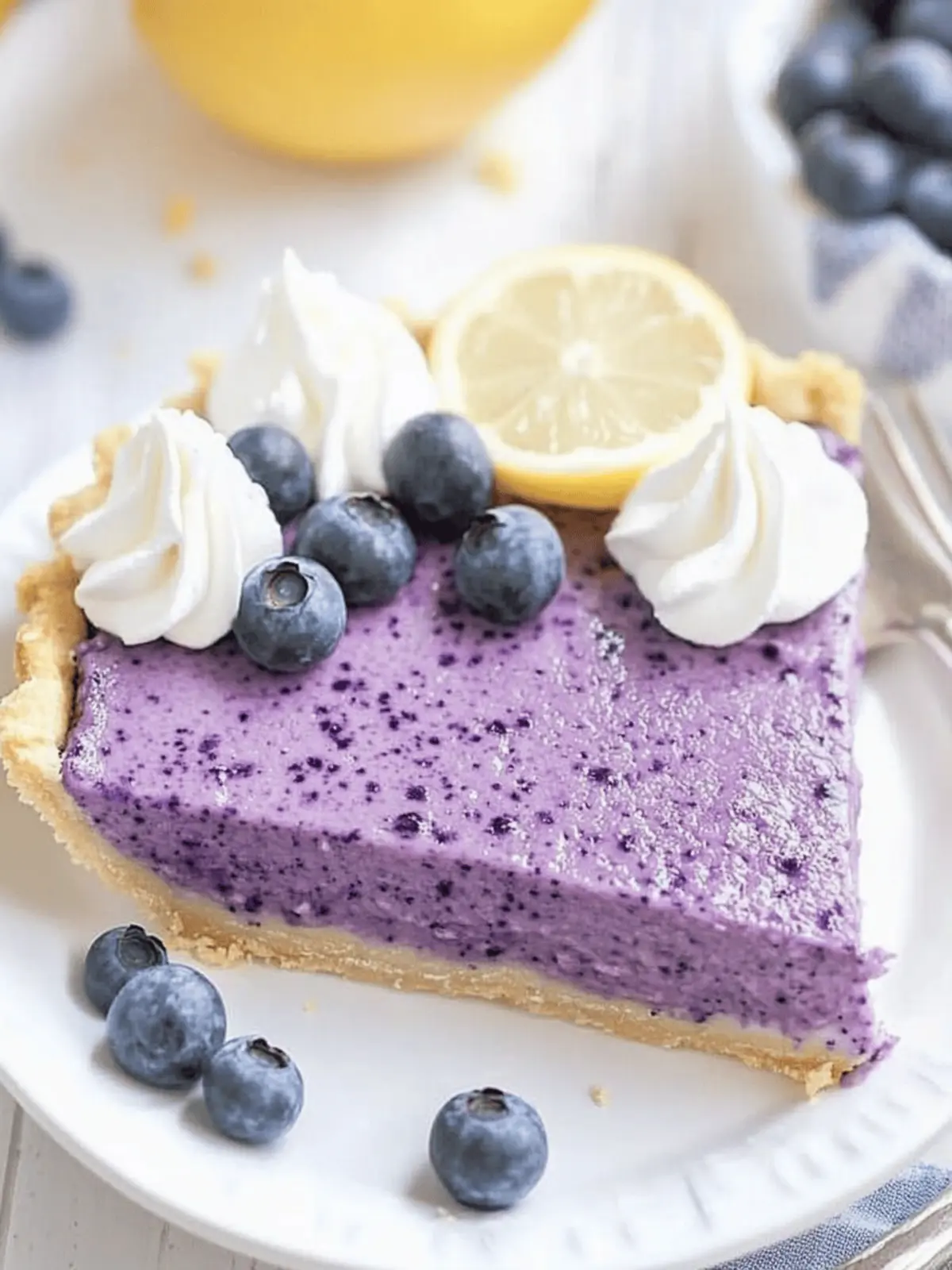 4 Ingredient No Bake Lemon Blueberry Pie