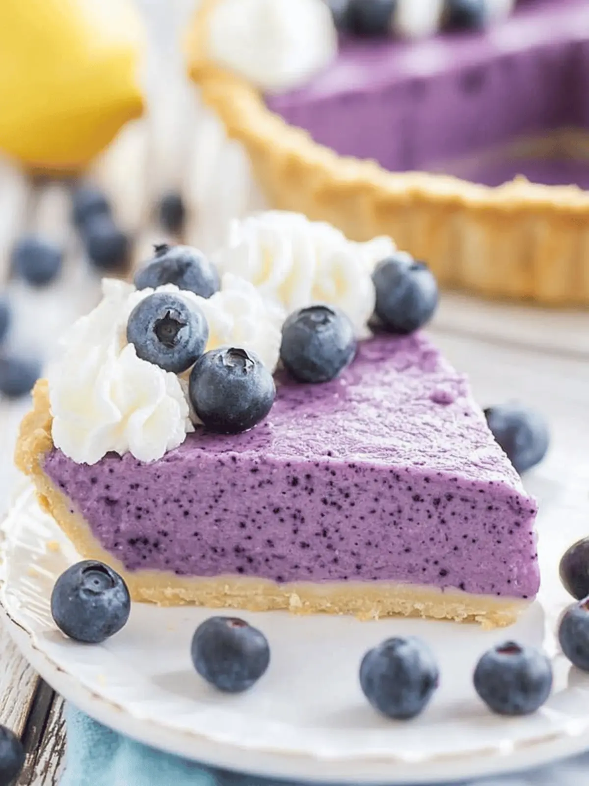 4 Ingredient No Bake Lemon Blueberry Pie
