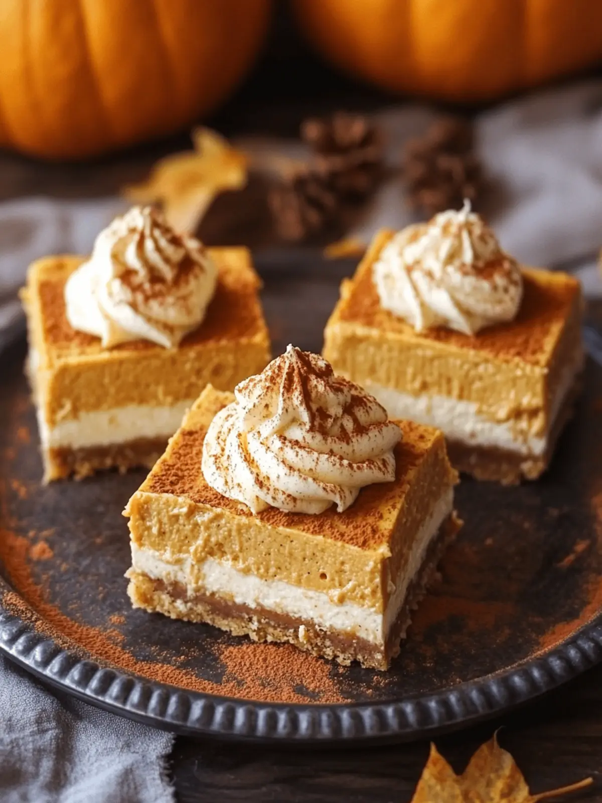 Pumpkin Cheesecake Bars