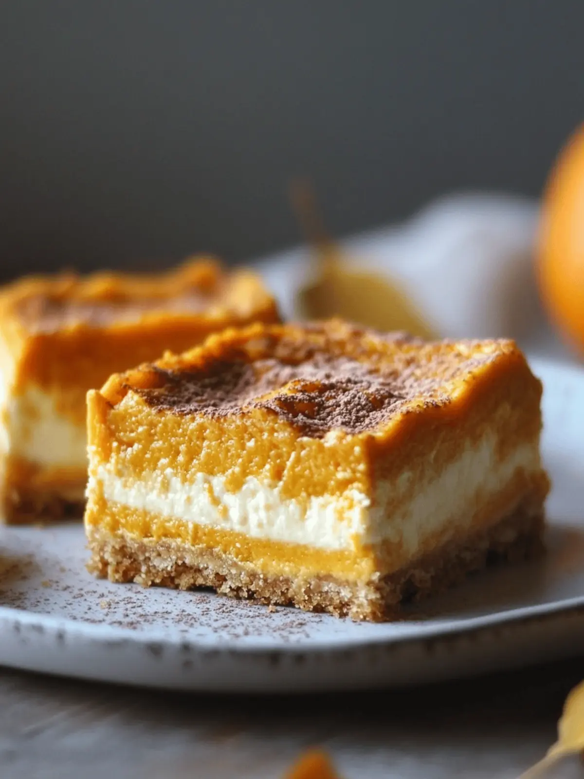 Pumpkin Cheesecake Bars