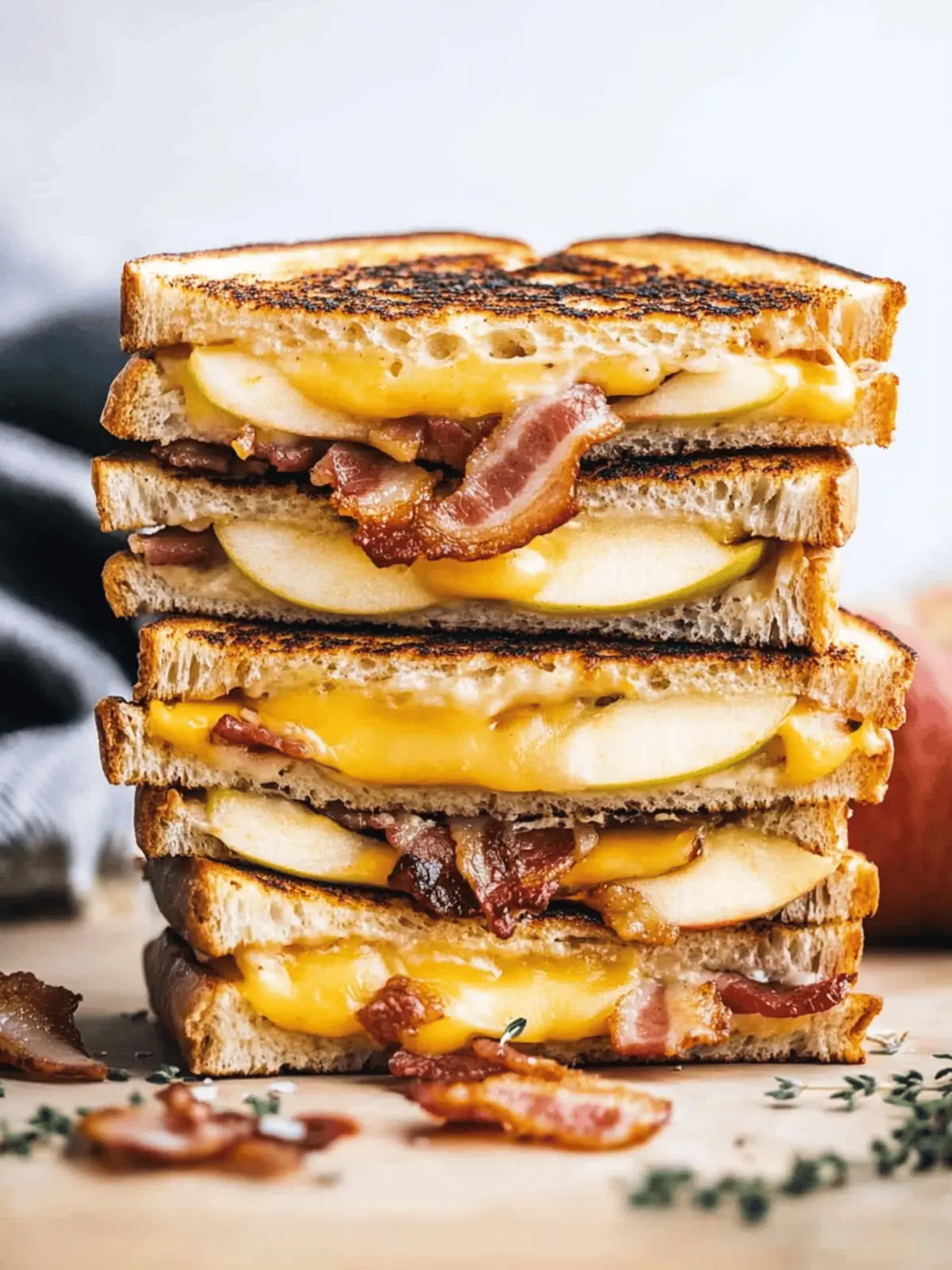Apple Bacon and Cheddar Grilled Cheese