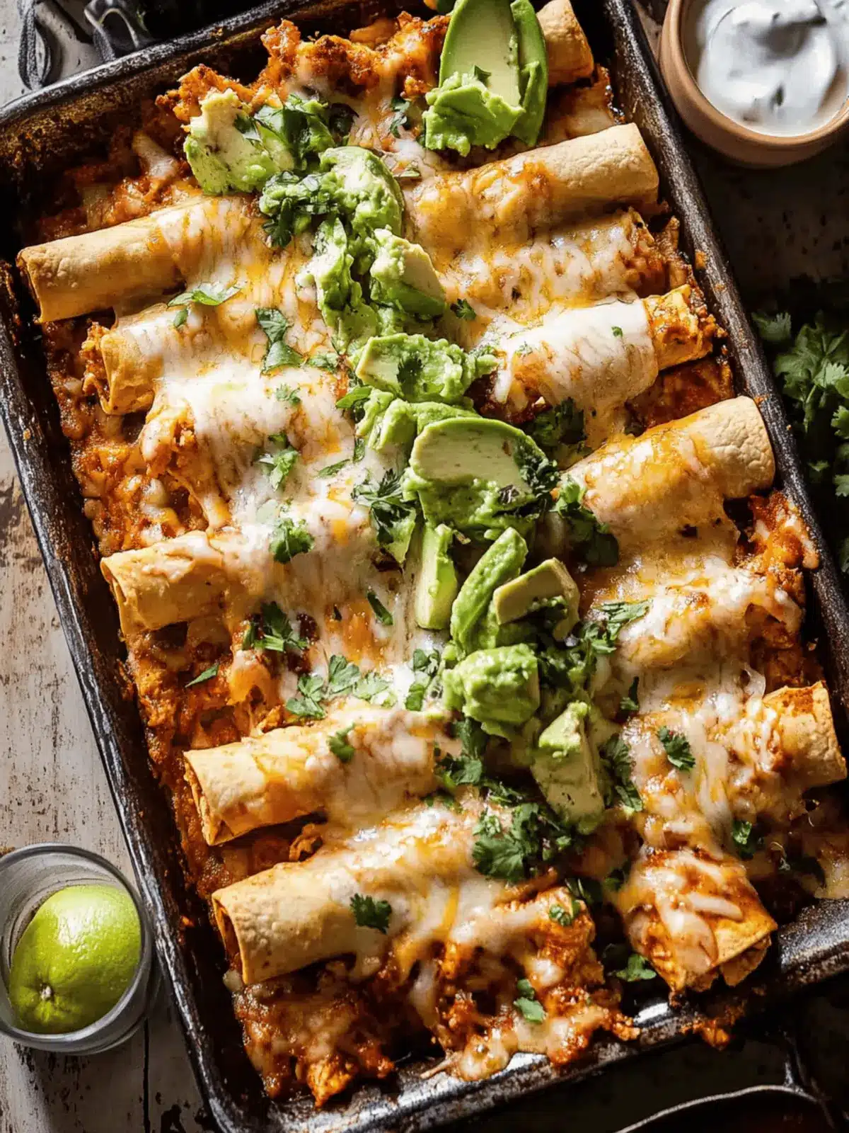 Baked Cheesy Cuban Chicken Taquitos