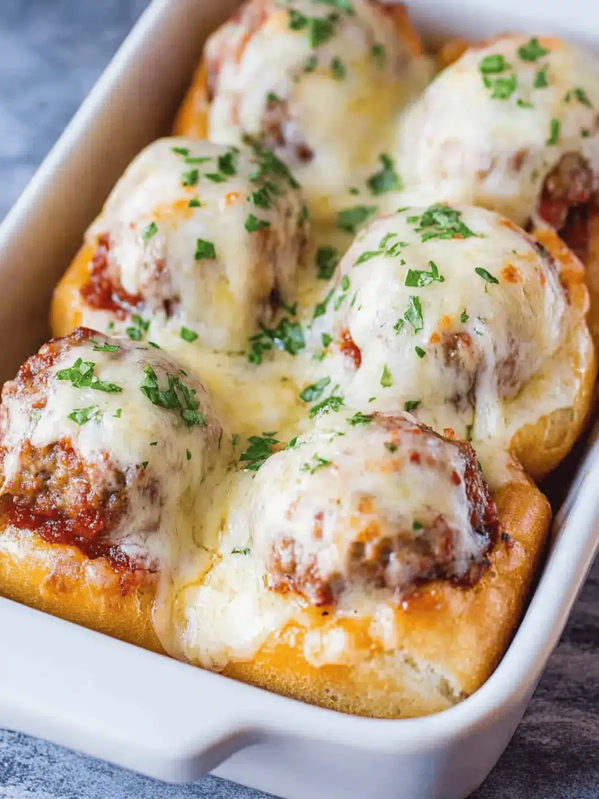Cheesy Meatball Sliders