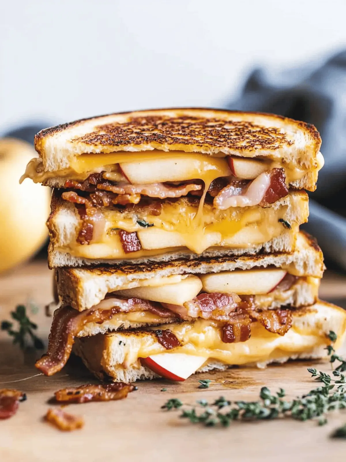 Apple Bacon and Cheddar Grilled Cheese