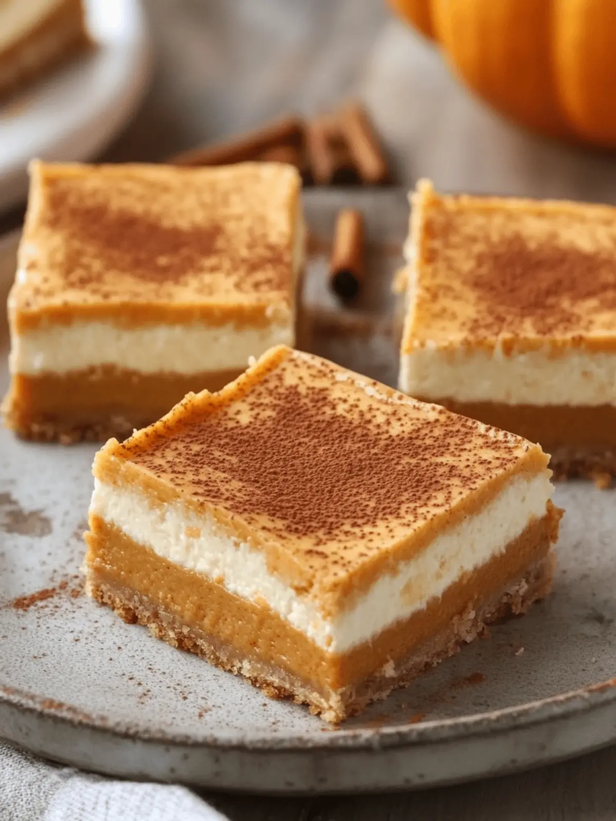 Pumpkin Cheesecake Bars