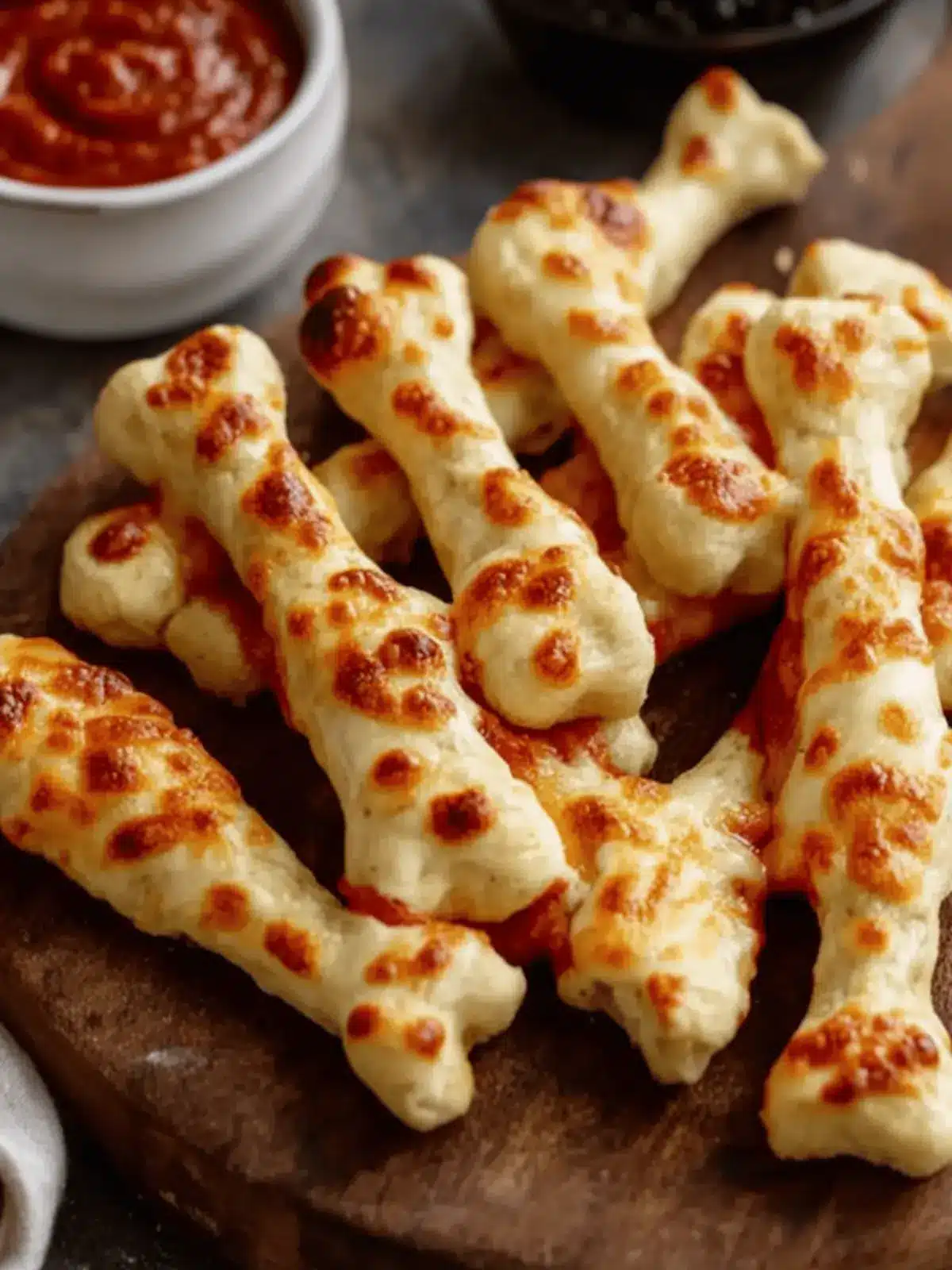 Cheesy Halloween Breadstick Bones