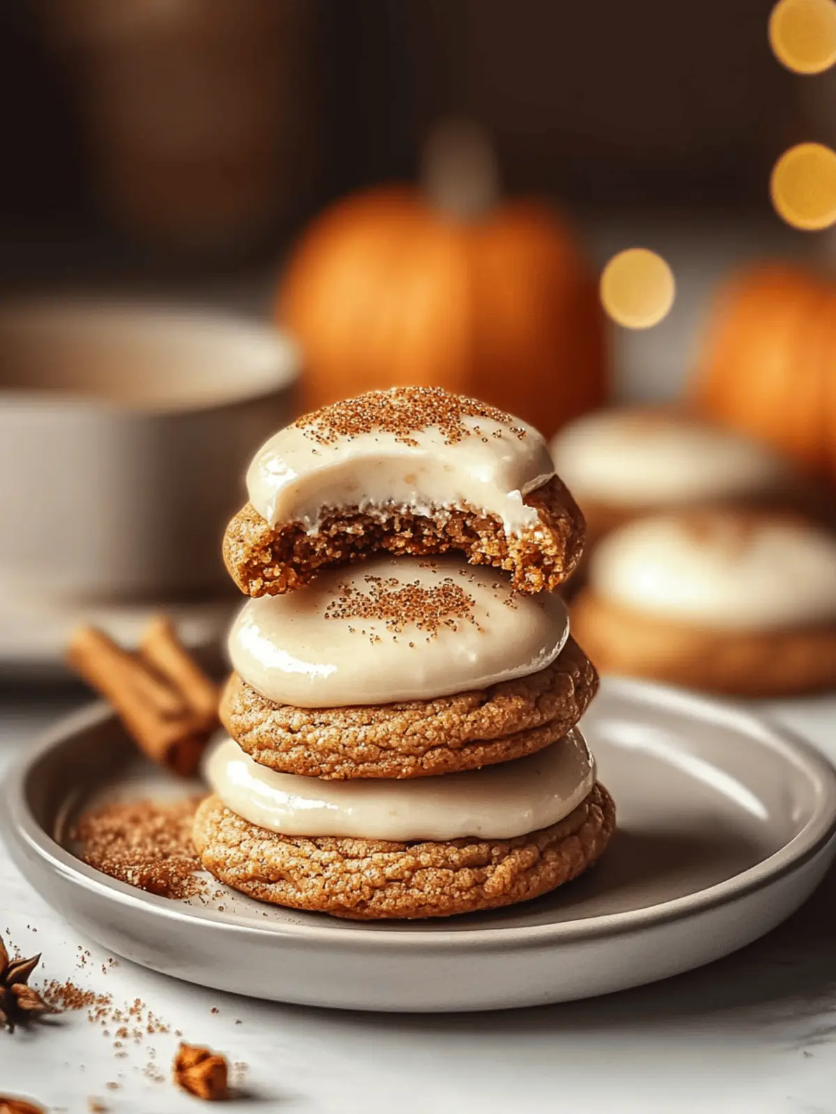 Pumpkin Spice Cookies with a Cream Cheese Frosting