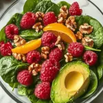 Raspberry-Spinach Salad with Avocado & Walnuts