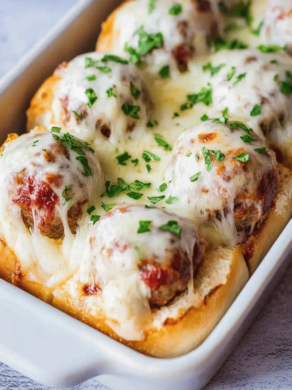 Cheesy Meatball Sliders