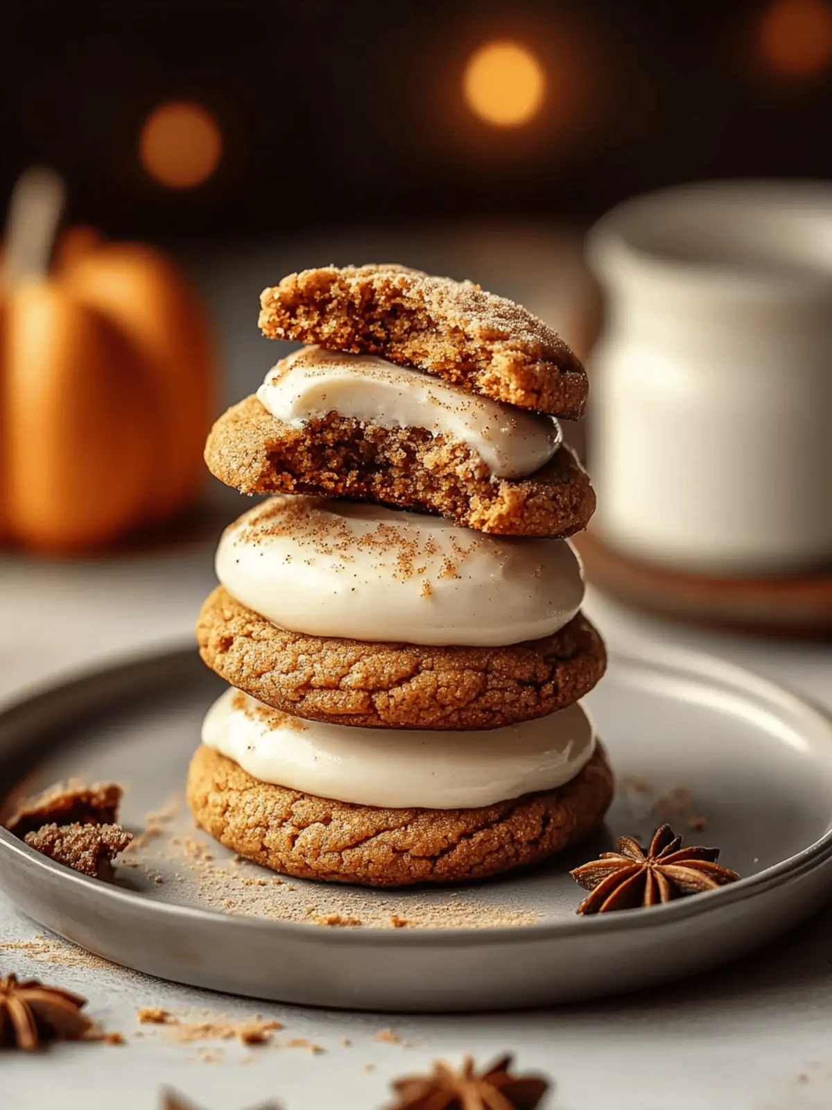 Pumpkin Spice Cookies with a Cream Cheese Frosting