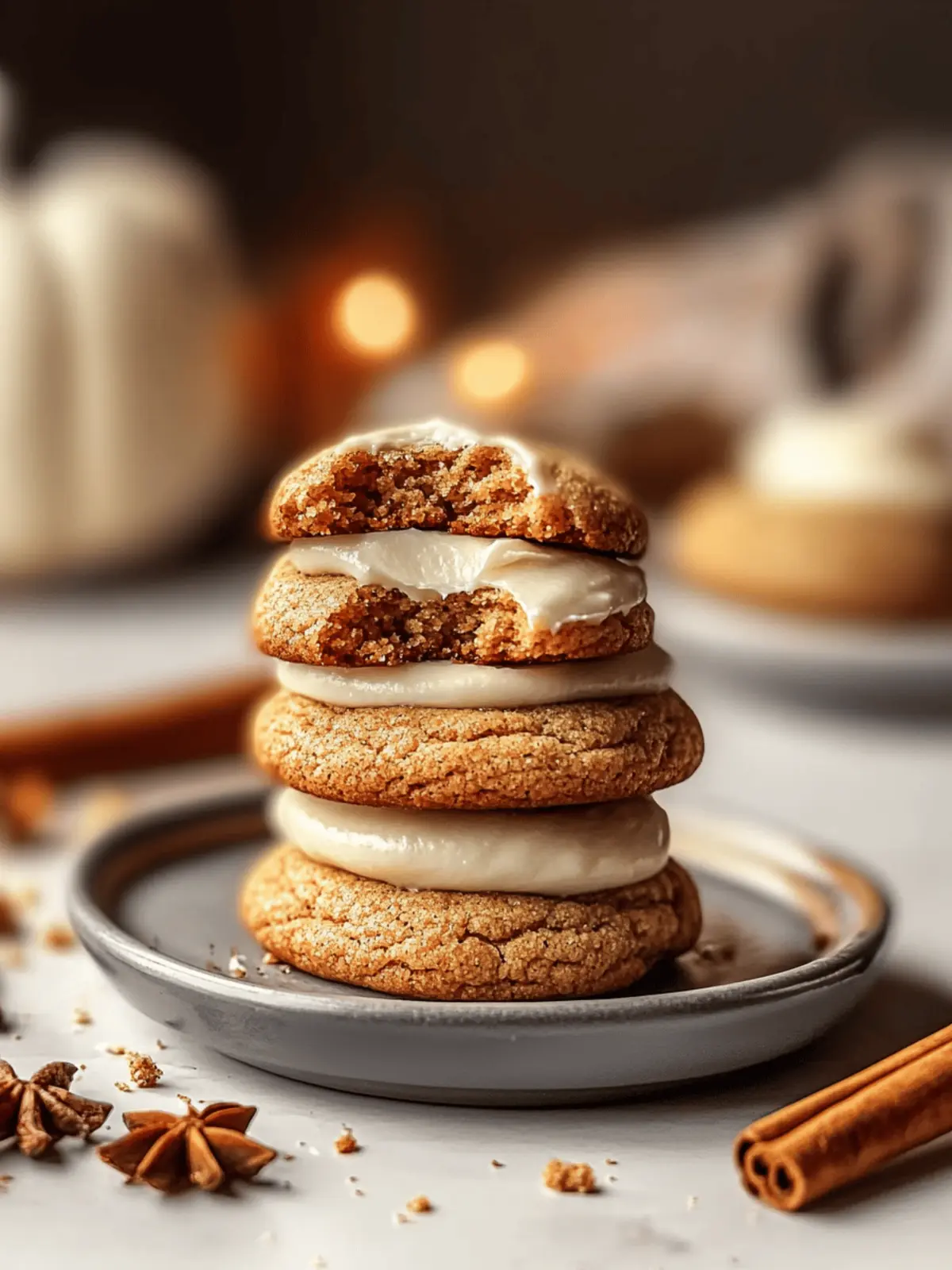 Pumpkin Spice Cookies with a Cream Cheese Frosting