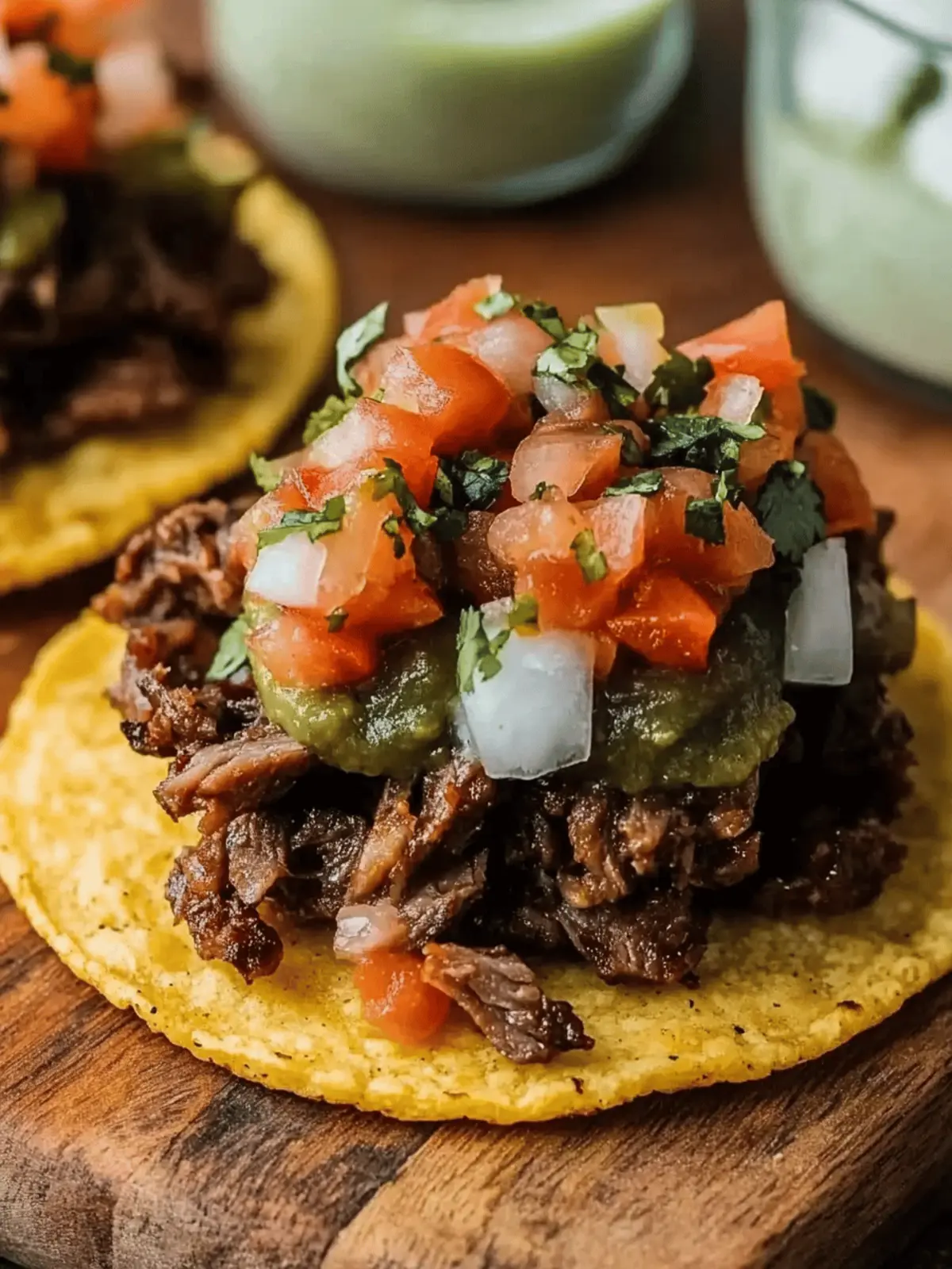 Mexican Tostadas de Carne Asada