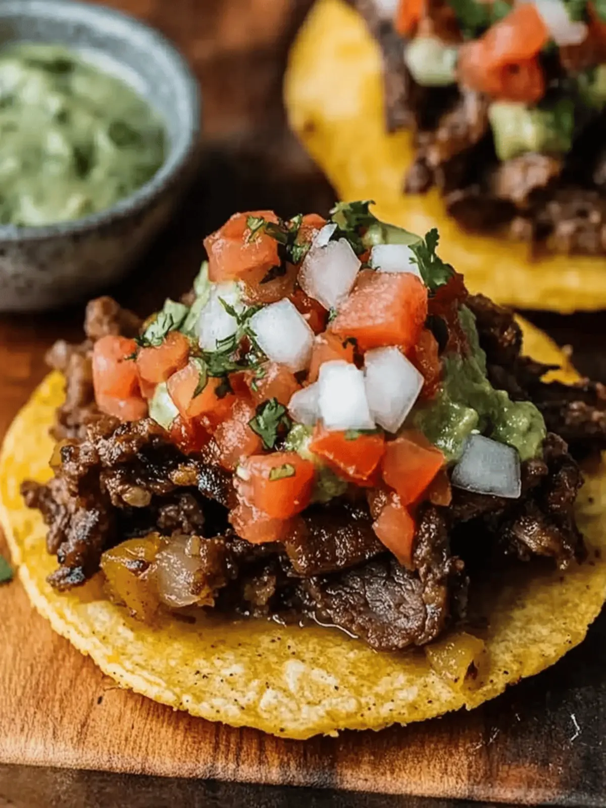 Mexican Tostadas de Carne Asada